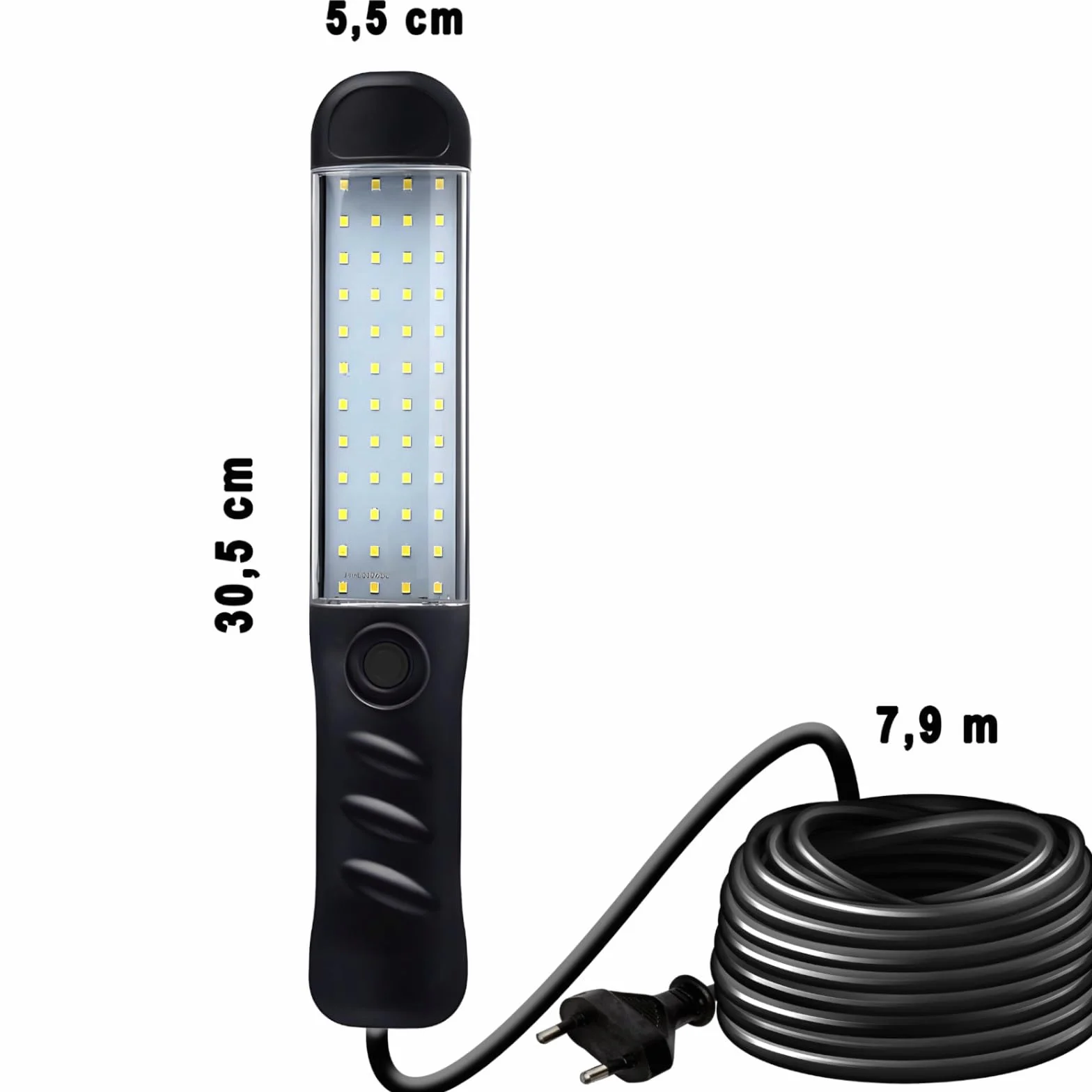 Retoo lampa robocza 1200 lumenów, ręczna, warsztatowa, inspekcyjna, budowlana, źródło światła 8 m kabel sieciowy, przełącznik wtyczka UE