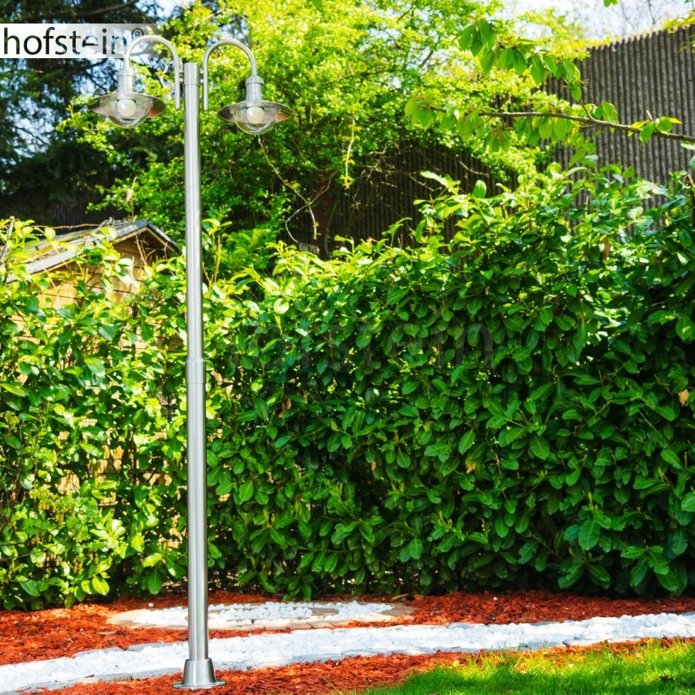 Lampa zewnętrzna Elima kandelabr stal nierdzewna 2-ramienna 200cm E27 IP44