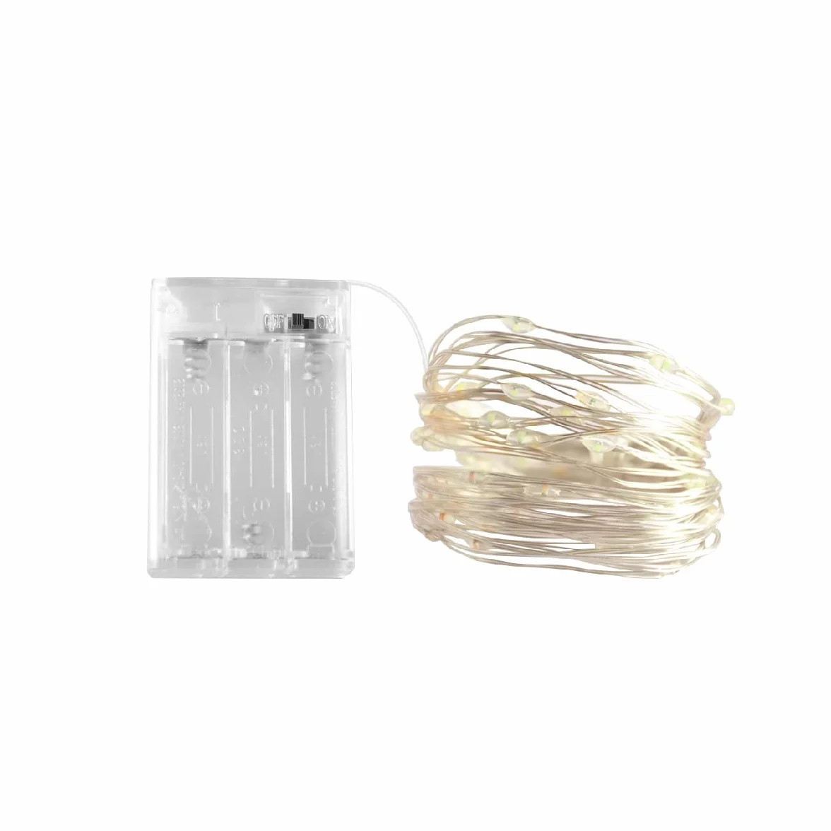 Micro Fairy Lights, lampki strunowe Dalugo zasilane na baterie z 30 diodami LED na srebrnym przewodie (czerwony)