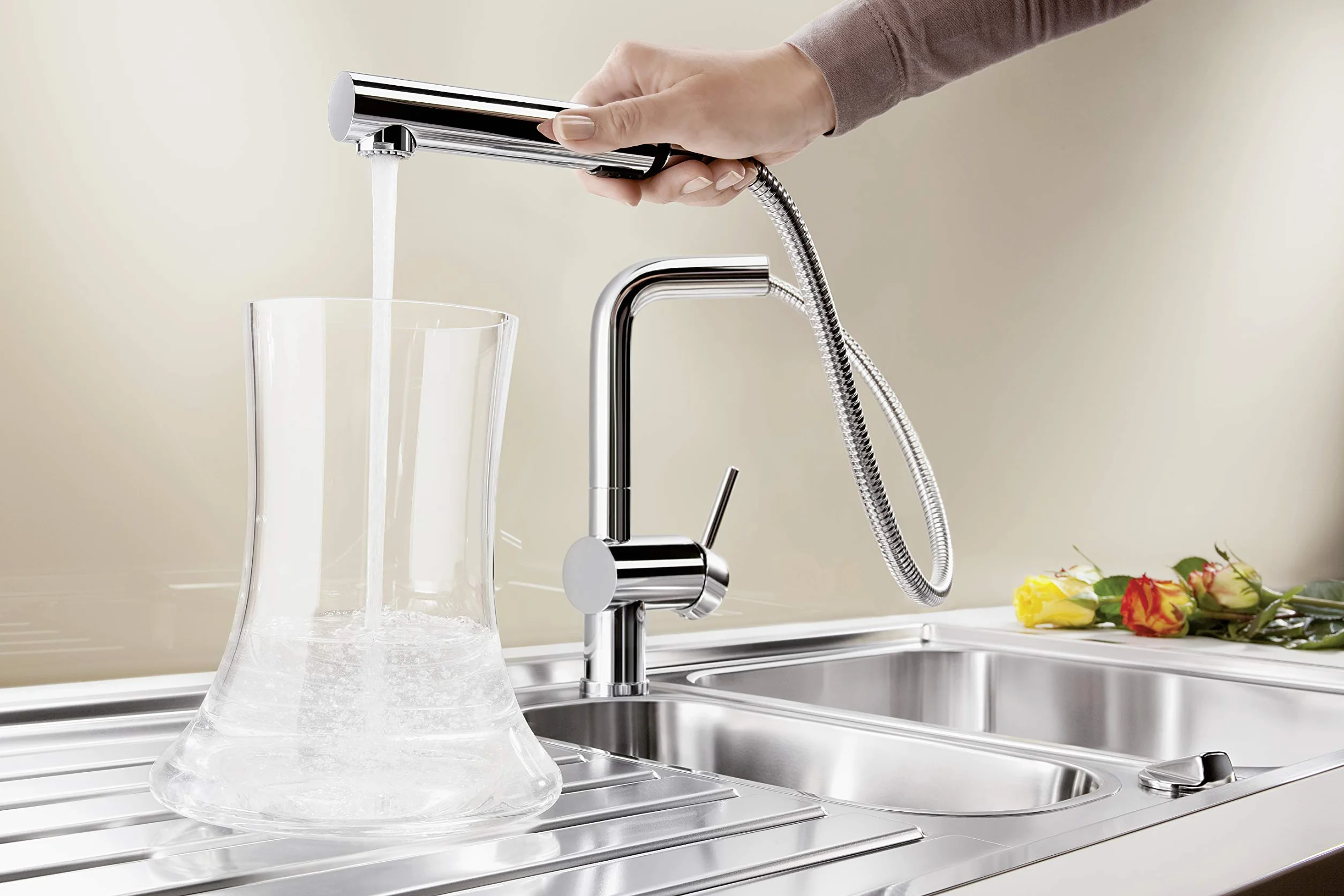 BLANCO Linus-S Vario 518406 Bateria kuchenna chrom regulowany natrysk wysokociśnieniowa