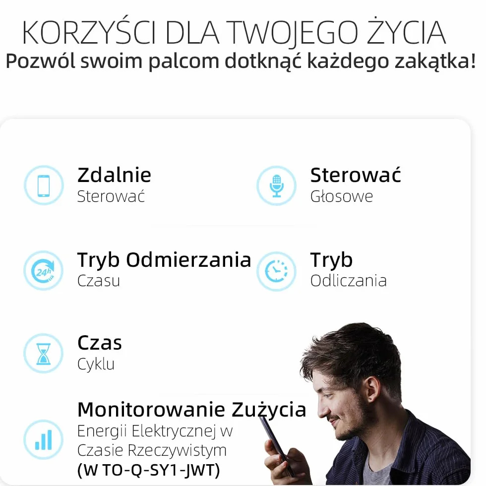 Smart Life WIFI 1P szyna DIN inteligentny przełącznik TUYA APP 16A