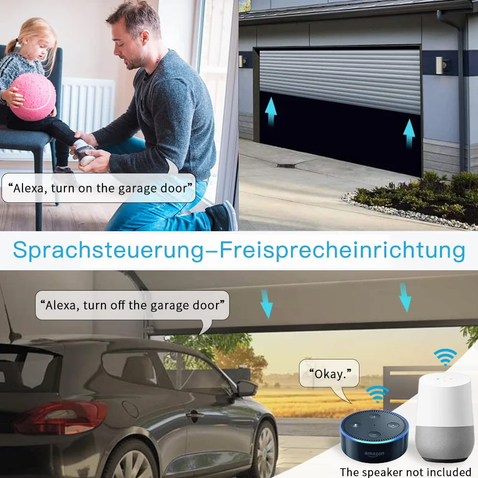 LoraTap Smart WLAN otwieracz do bramy garażowej moduł przekaźnika z czujnikiem Reed sterowanie aplikacją Smart Life Tuya Alexa