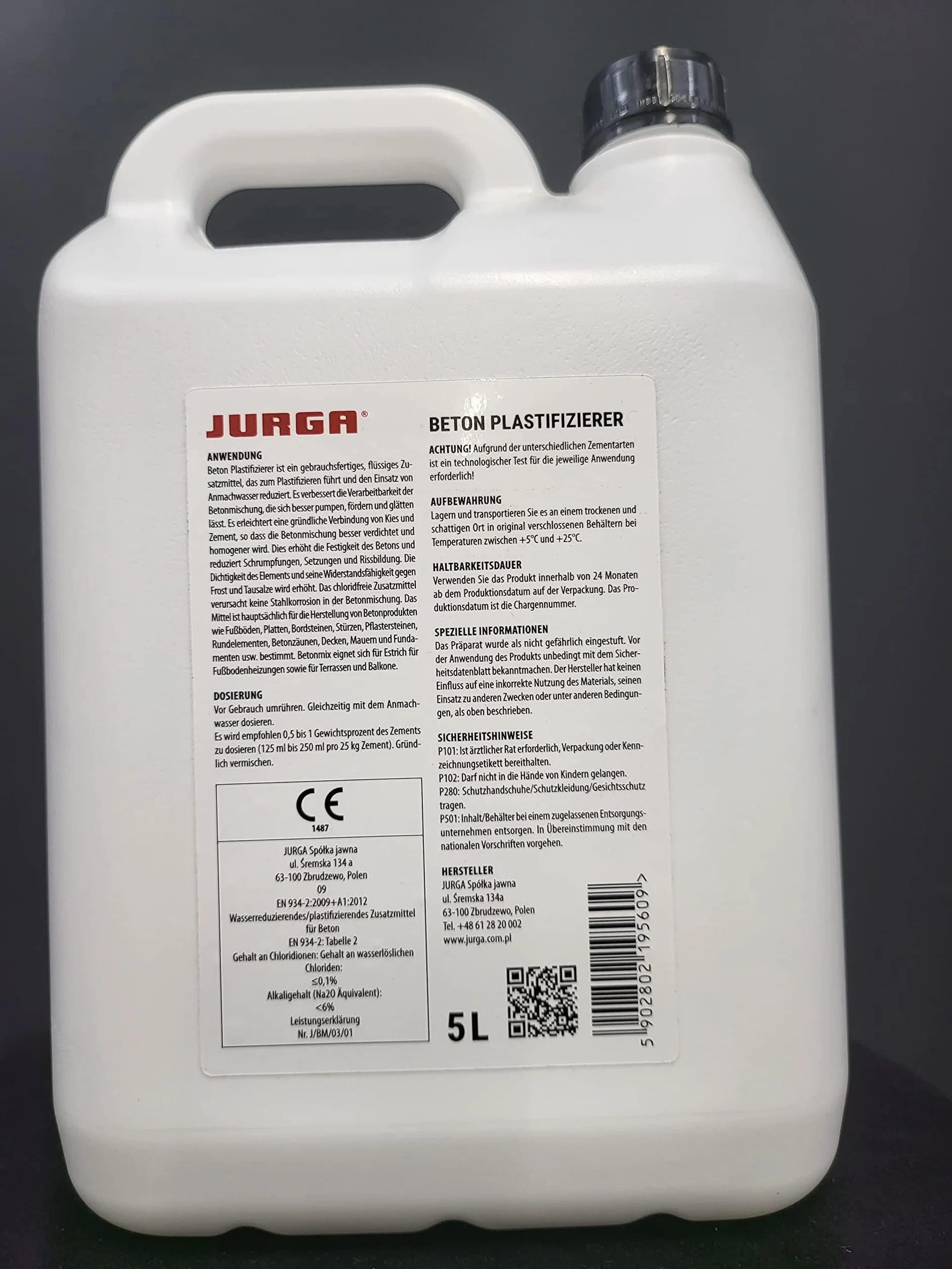 JURGA Plastyfikator do betonu Betonmix 5 l dodatek uplastyczniacz