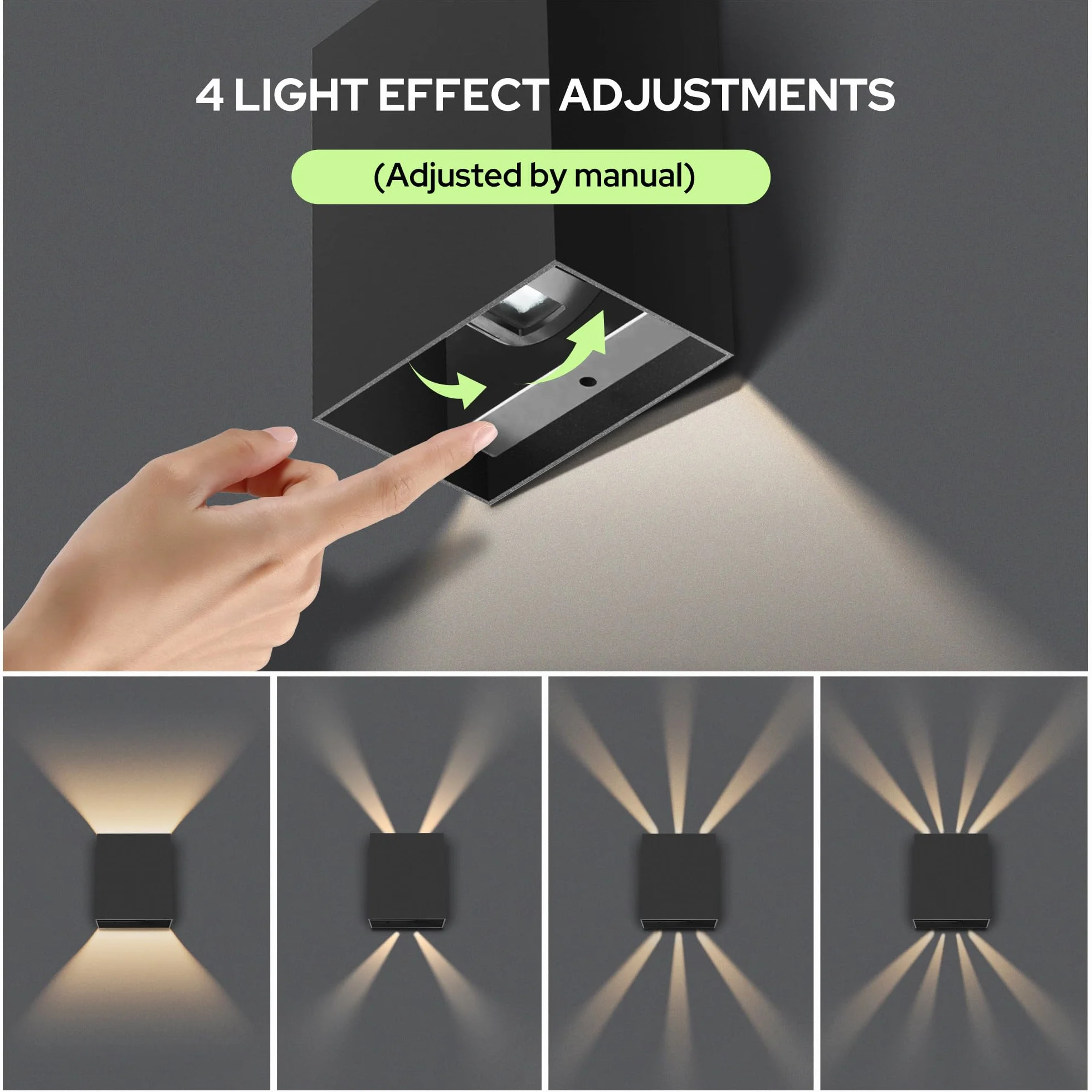 auralab Aluminiowy Kinkiet Zewnętrzny LED 6W 4000K IP65 Regulowany Kąt Świecenia Kwadratowa