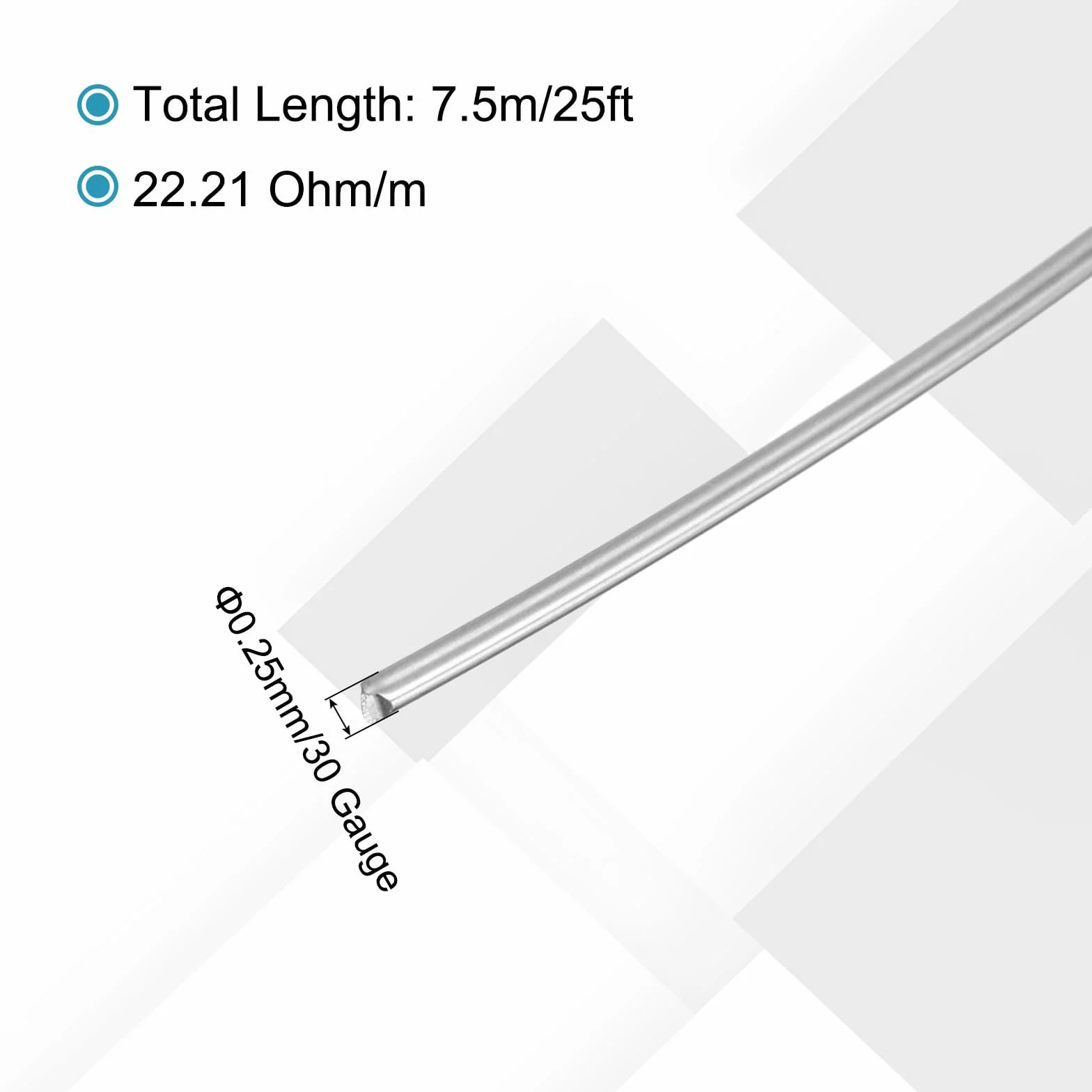 QUARKZMAN Nichrome 80 Cr20Ni80 Gauge 30 0.25mm 25ft High Temperature Wire for Electronic Components Repair