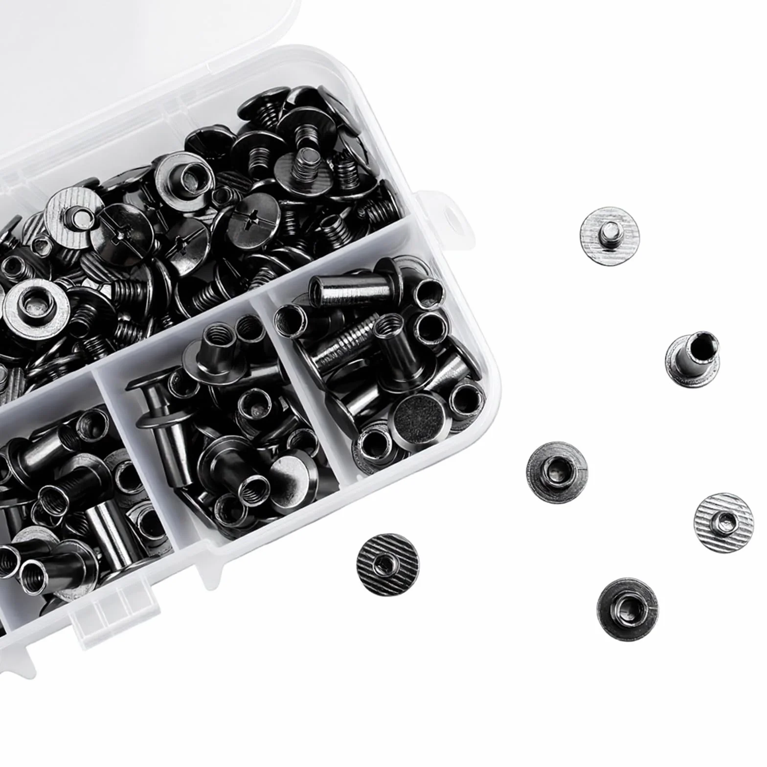 Chicago śruby wiążące metalowe nity zrywalne M5 x 4-12 mm zestaw 120 sztuk