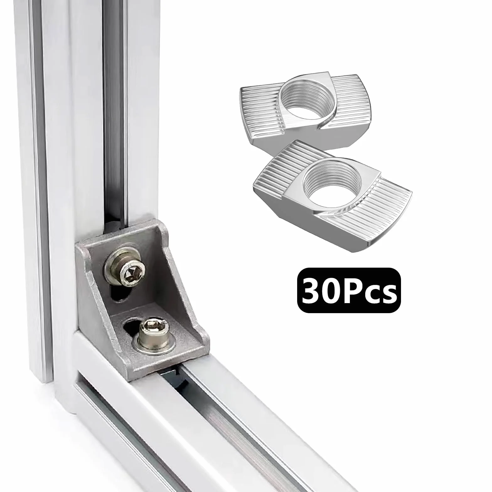 Nakrętki udarowe T M6 do profilu aluminiowego szyny szczelinowej EU30-M6, 50 sztuk