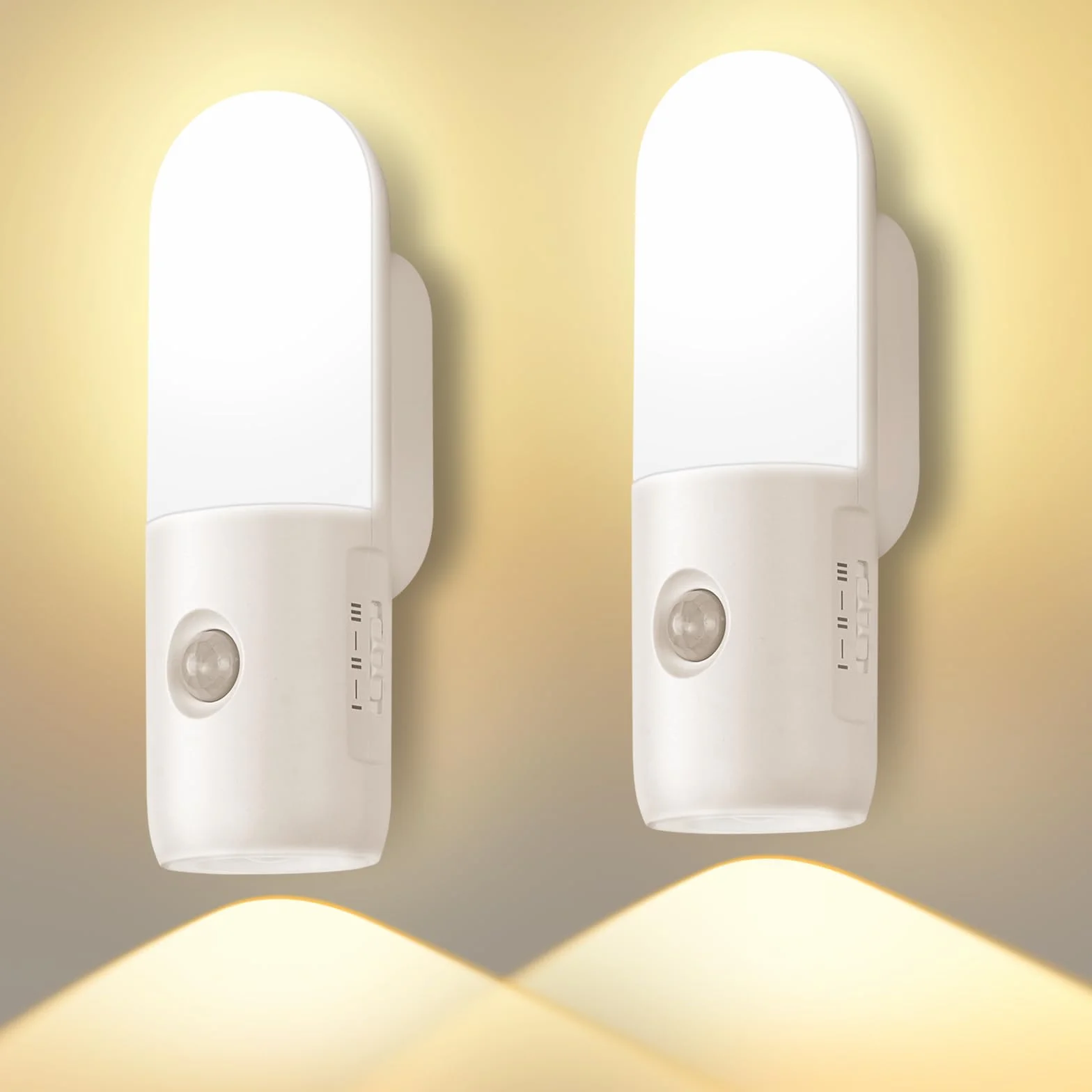 HOTUT Lampka nocna LED z czujnikiem ruchu USB, 3 temperatury barwowe, ściemniana, magnetyczna