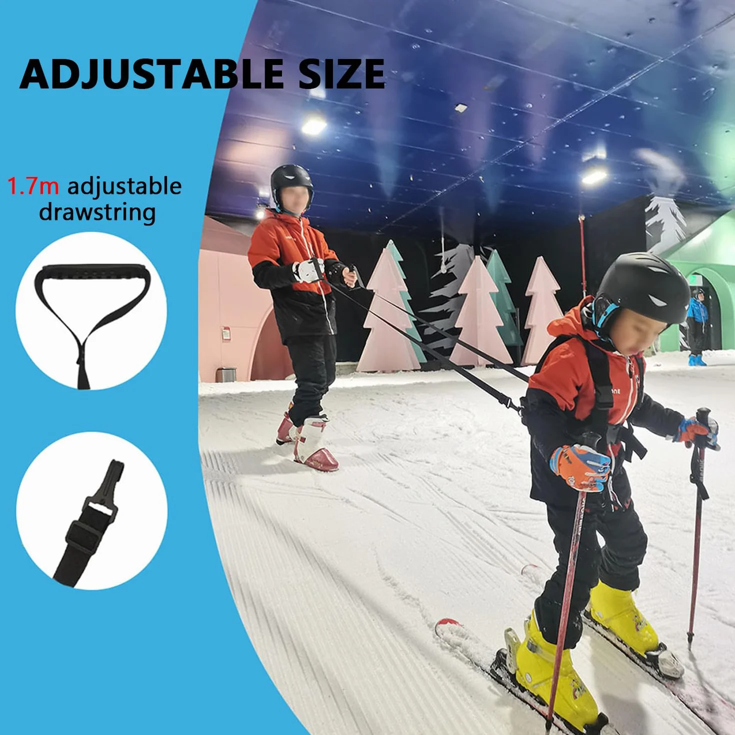 Zawór treningowy dla dzieci, uprząż snowboardowa z regulowanym sznurkiem, jazda na nartach, łyżwach, trening 30-80 cm, uprząż dla początkujących dla dzieci