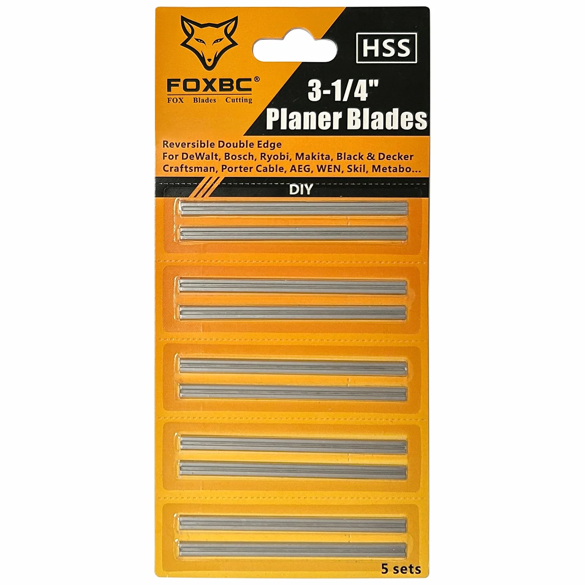 FOXBC Nóż do strugania 82 mm, zestaw 10 sztuk HSS do strugarek Bosch, Makita, DeWalt