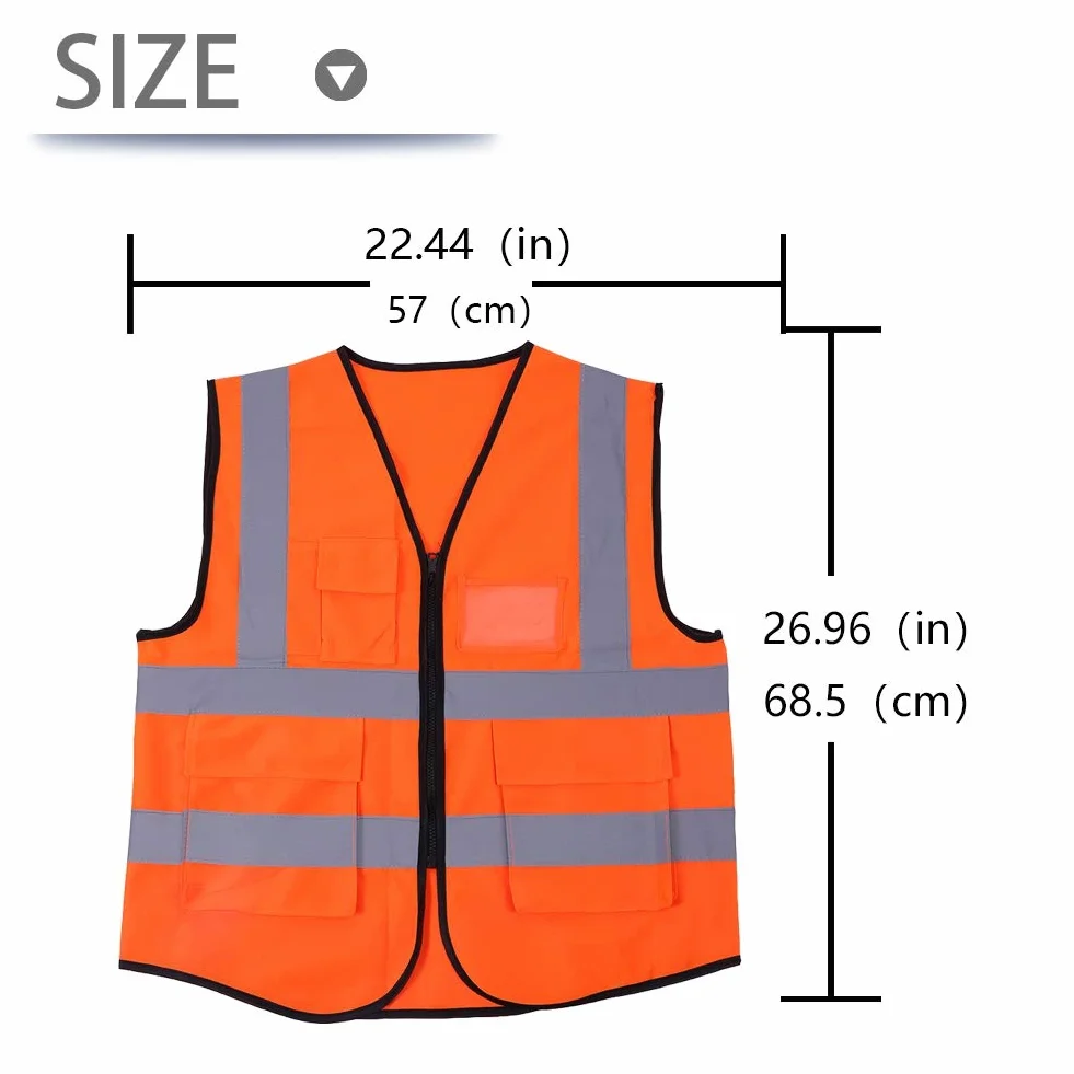 Multicolor Reflective Vest Sicherheitsweste 120G Gestrick Hochlichtreflektierendes Band Orange
