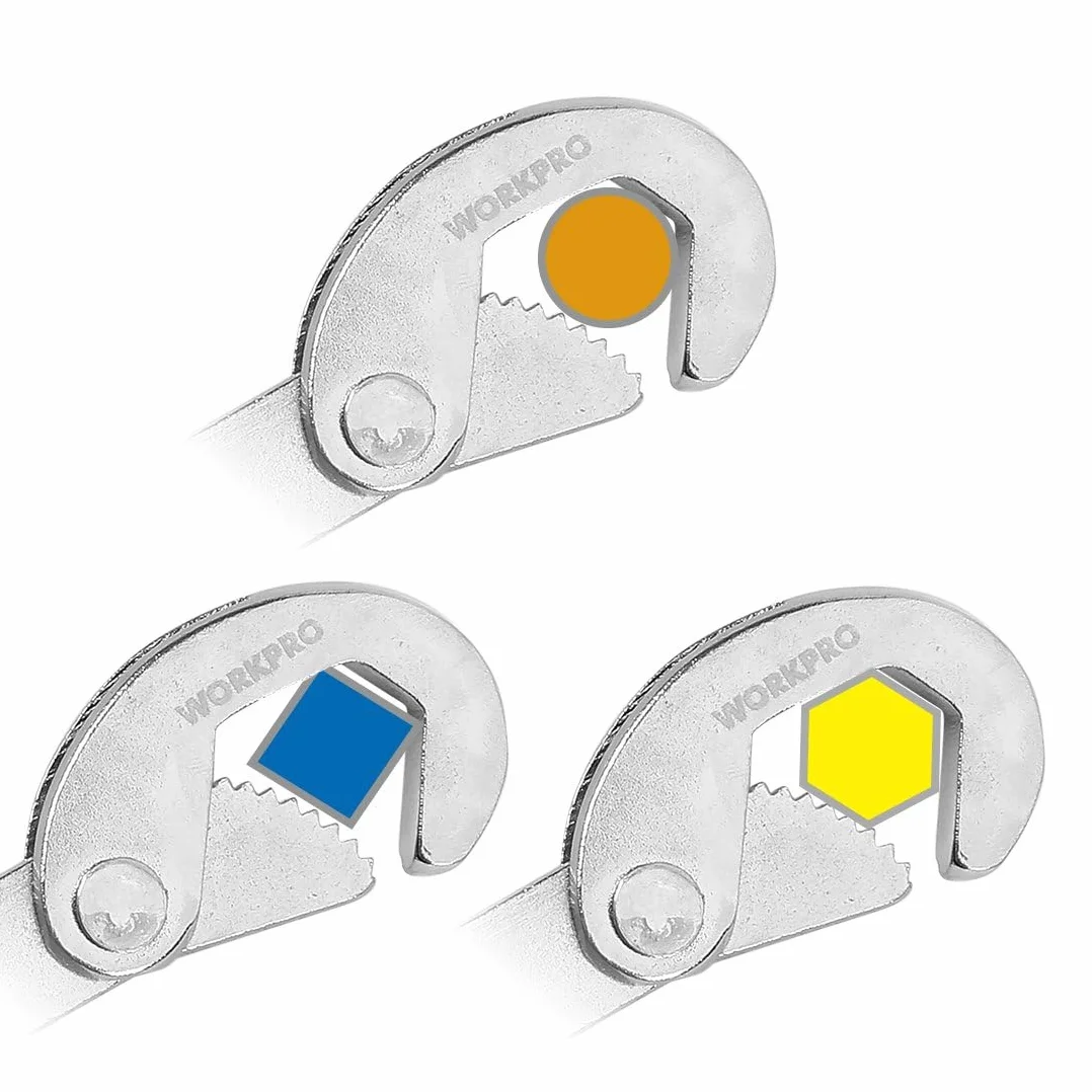 WORKPRO W003203AU Regulowany Zestaw Kluczy 2 Sztuk Niebieski Czerwony