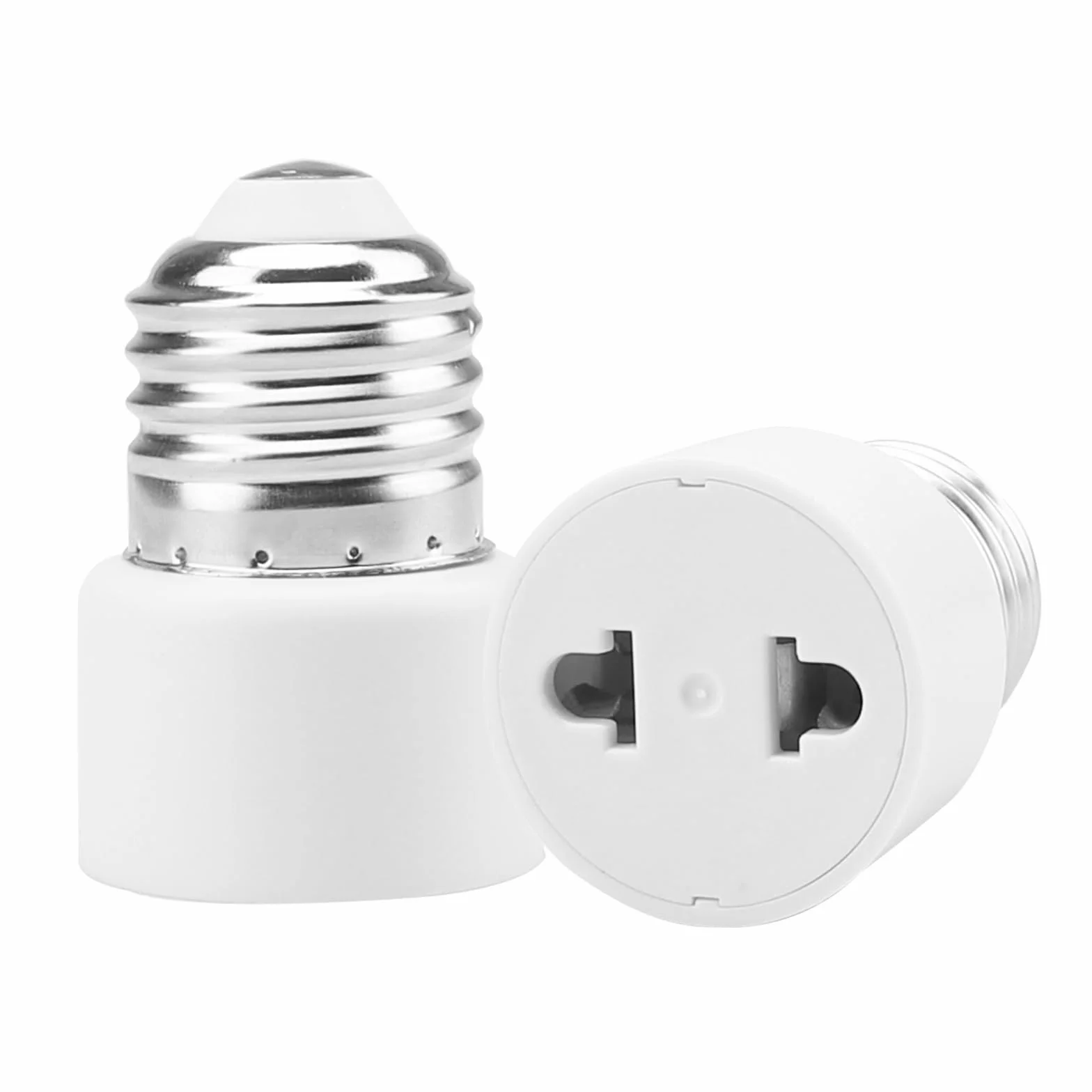Adapter oprawki E27 2 sztuki, oprawka do lampy 2-biegunowa biała