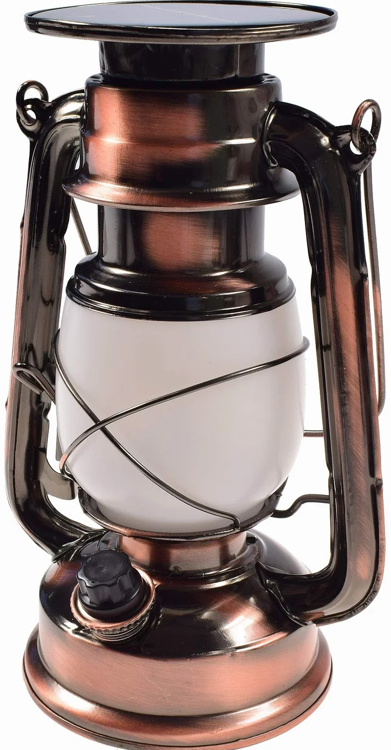 ChiliTec Lampa solarna kempingowa 23,5 cm ściemnianie retro ciepła biel