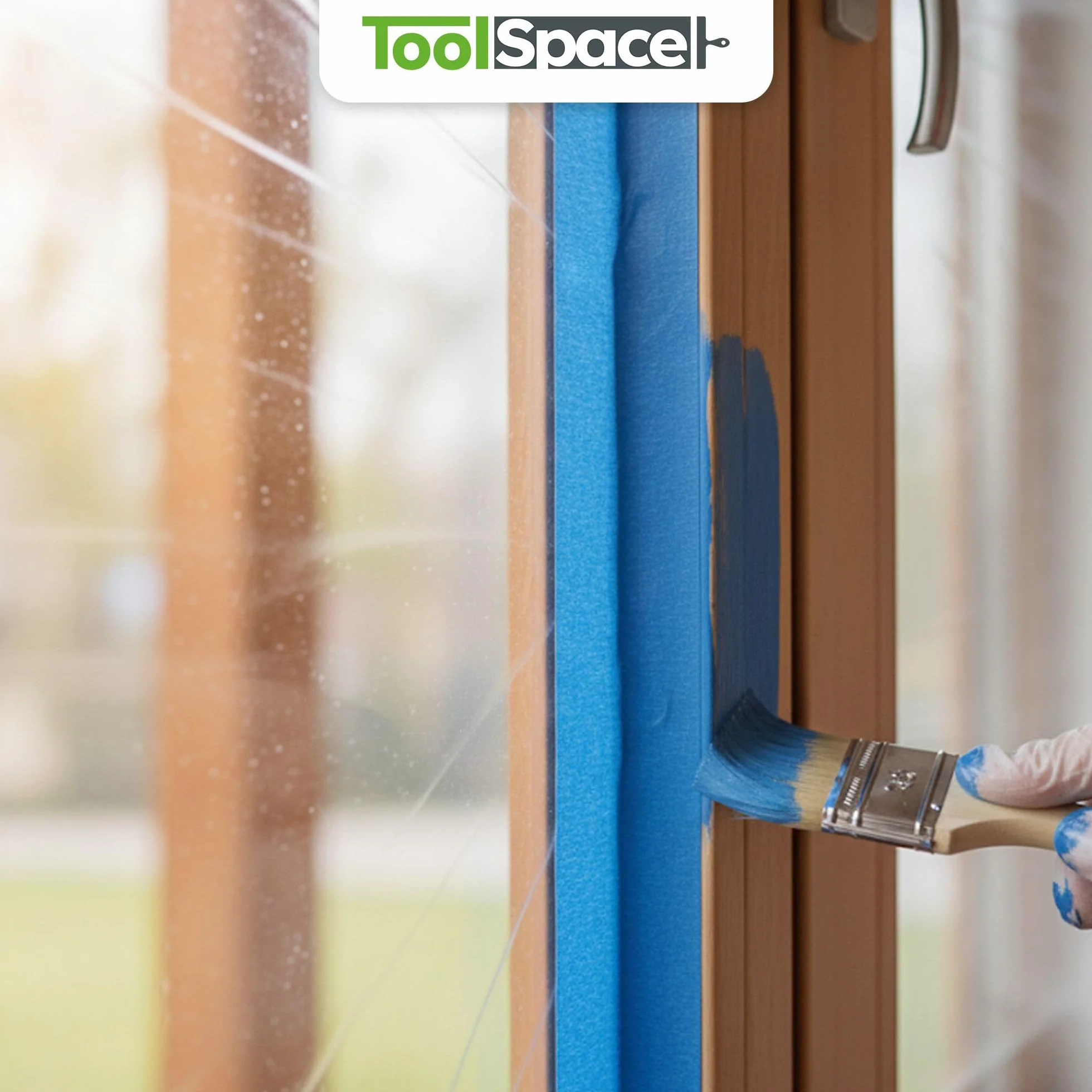 ToolSpace Taśma Papierowa Niebieska Ochronna do Malowania Ścian i Sufitów Prac Remontowych Klej Bez Rozpuszczalników Nie Podcieka 48mm/50 m Zestaw 3 Sztuk 150 m