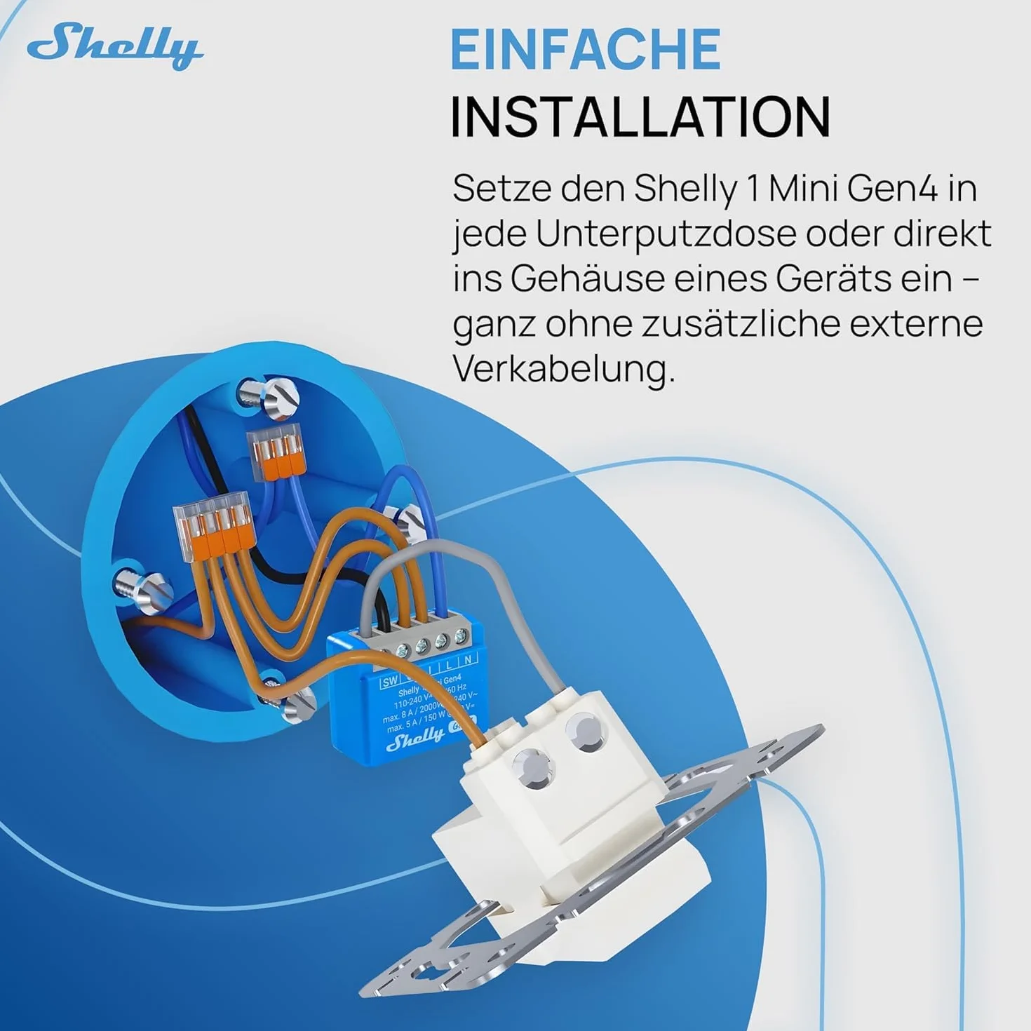 Shelly 1 mini Gen4 inteligentny przełącznik przekaźnika Wi-Fi 1 kanał 8 A