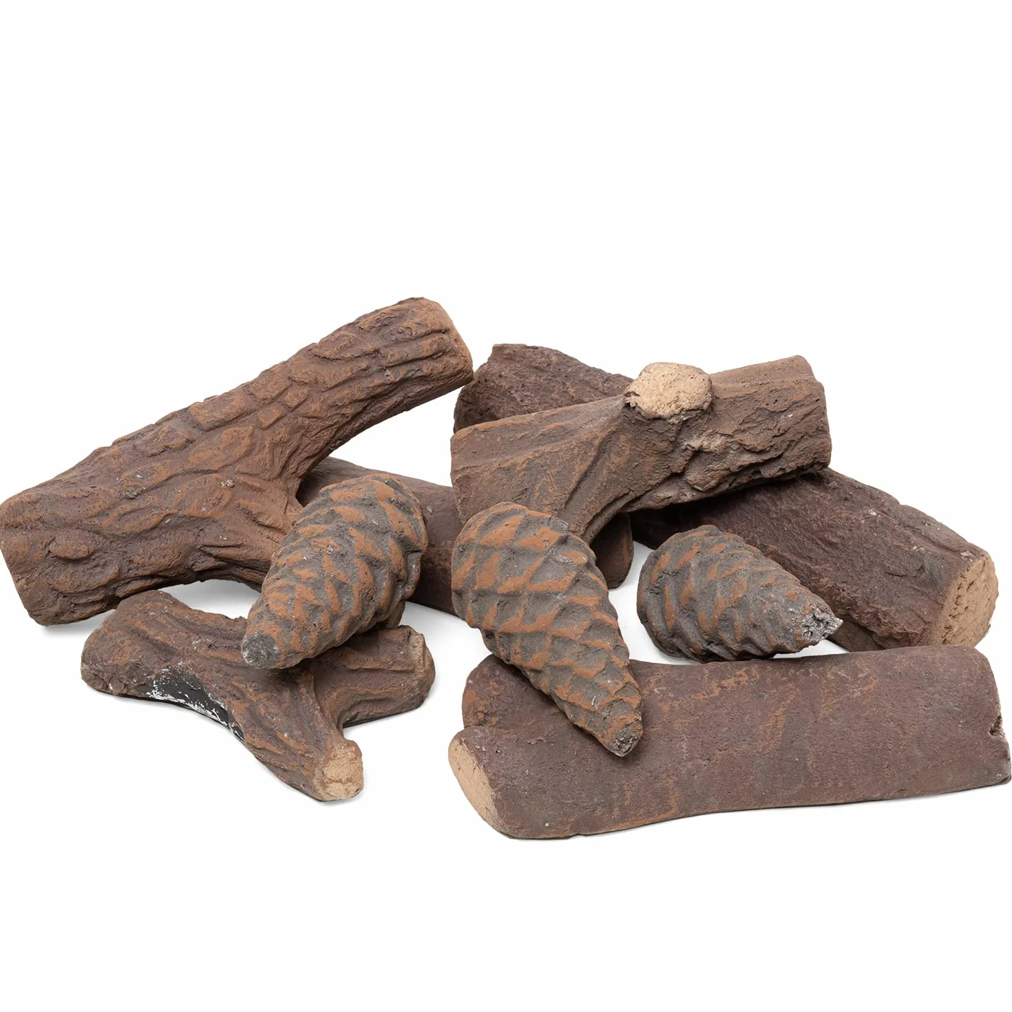 Zestaw 9 Sztuk Drewna Ceramicznego do Kominka na Etanol, Gazowego i Żelowego