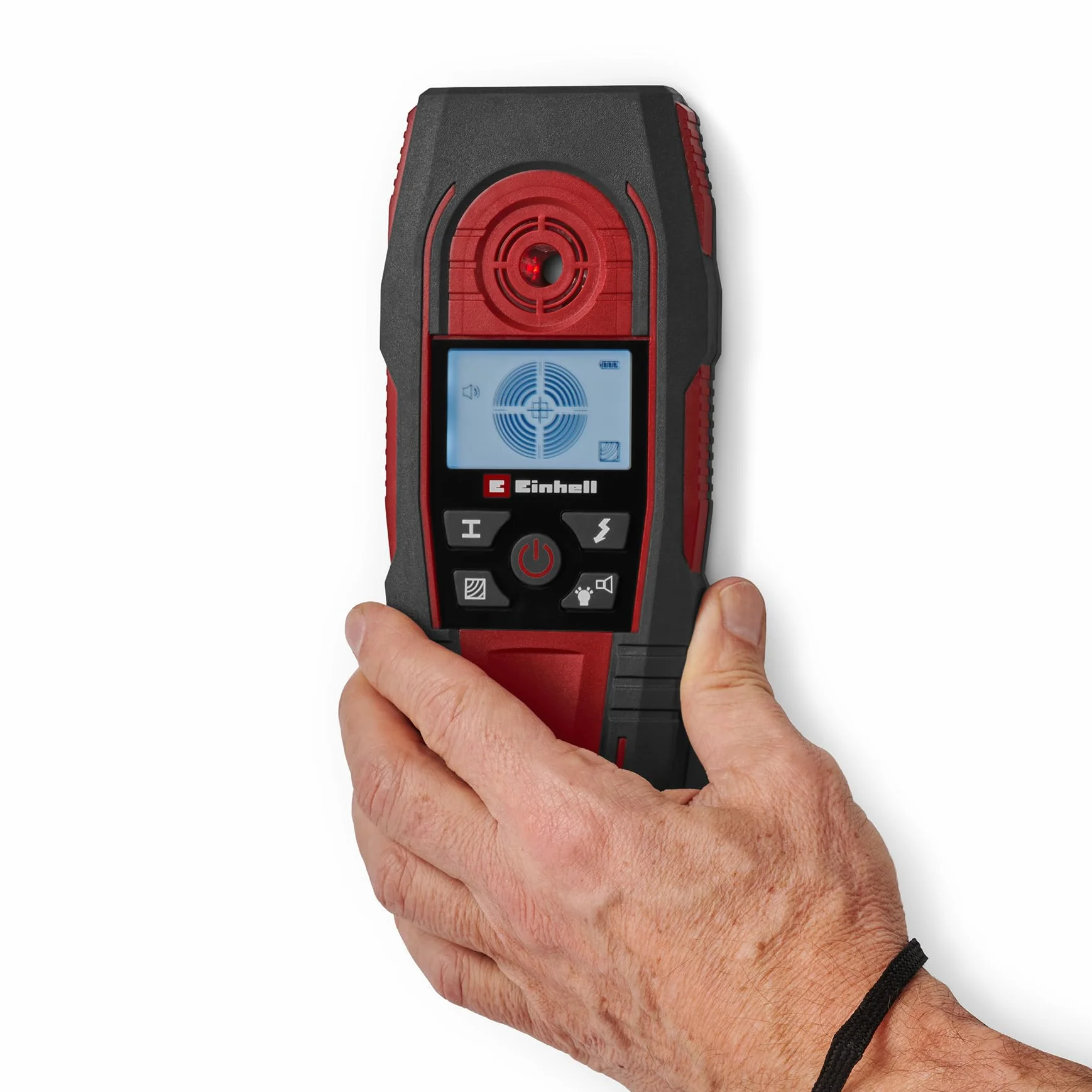 Einhell TE-MD 80 cyfrowe urządzenie śledzące 80 mm głębokość lokalizacji linia energetyczna metal nieżelazny drewno LCD