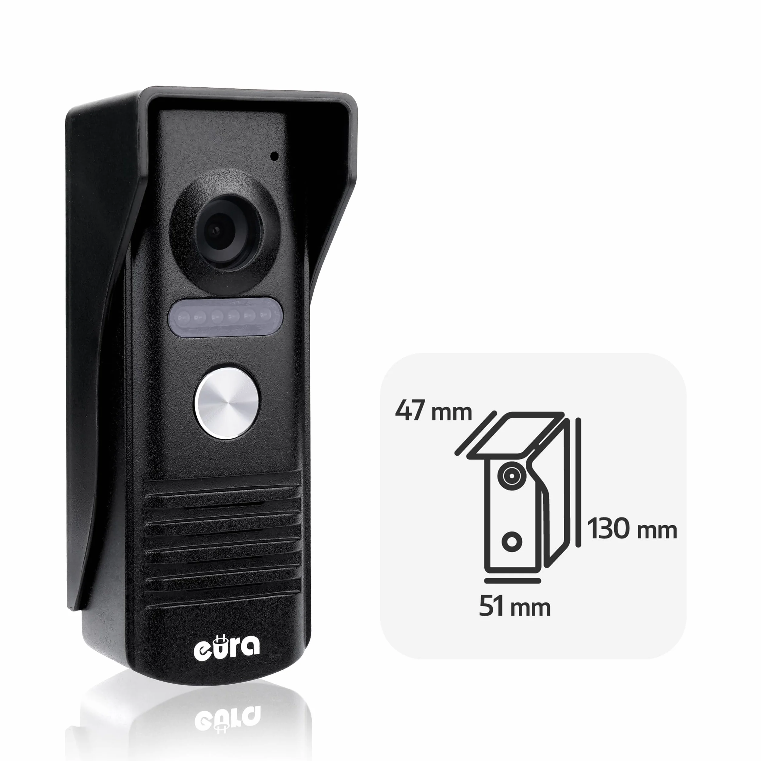 EURA VDP-52A3 ATIRA wideodomofon 4-przewodowy kolorowy monitor 4,3" czarny