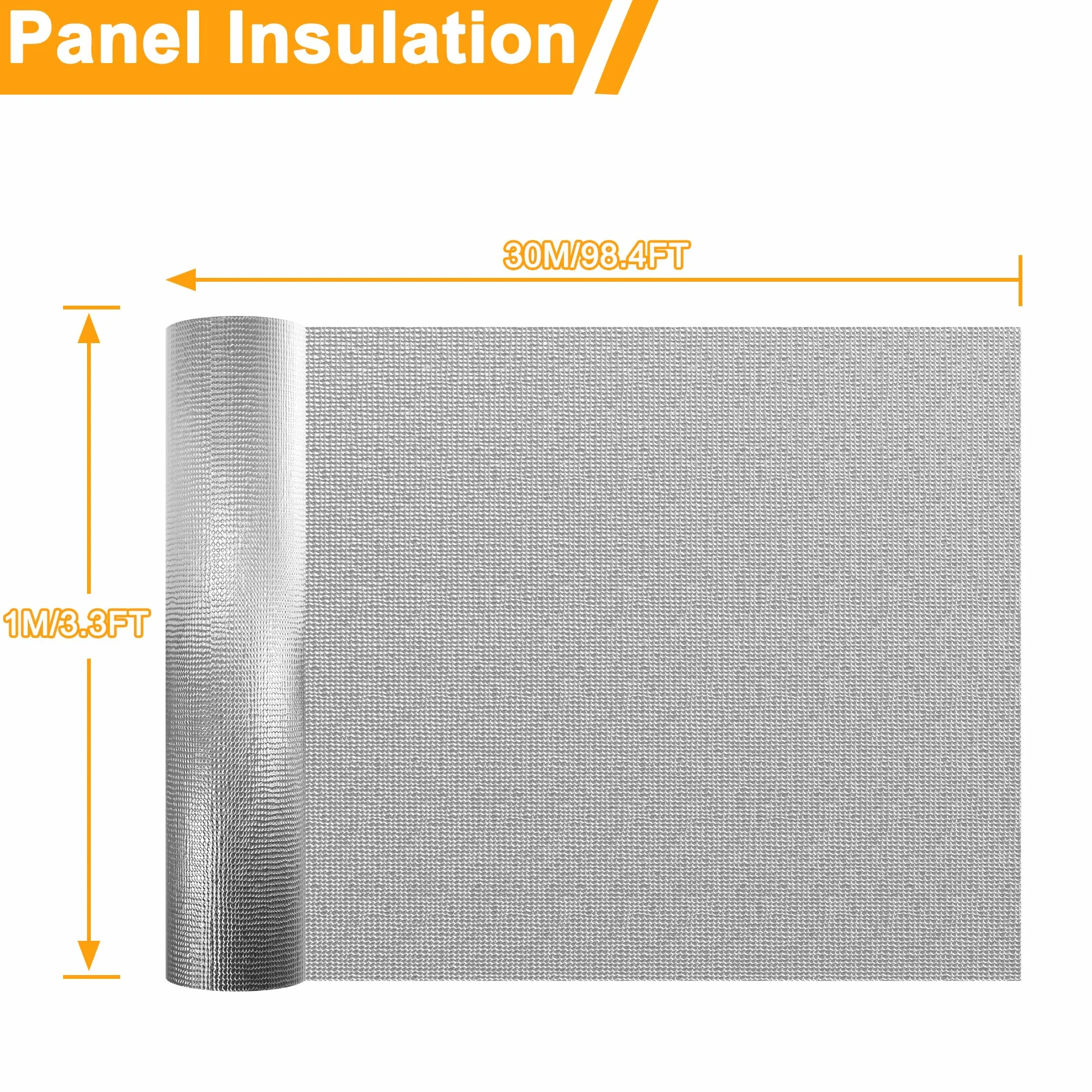 Aufun Folia izolacyjna bąbelkowa aluminiowa 3-4mm odbicie grzejnika termiczna 30㎡