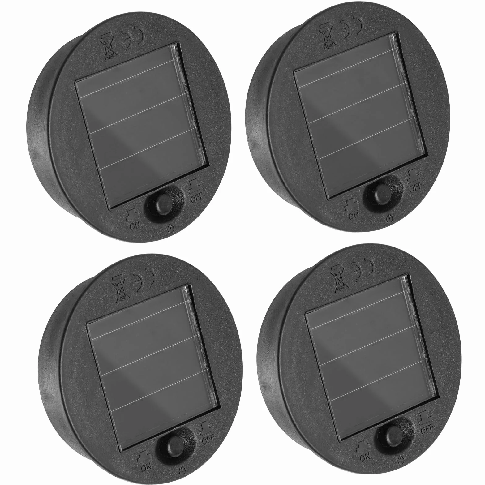 4 sztuki części zamiennych do lamp solarnych, górna część zamienna lamp solarnych, pokrywa solarna z LED ciepłą białą do słoików, do latarni solarnych, solarnych lamp ogrodowych i DIY (7 cm)