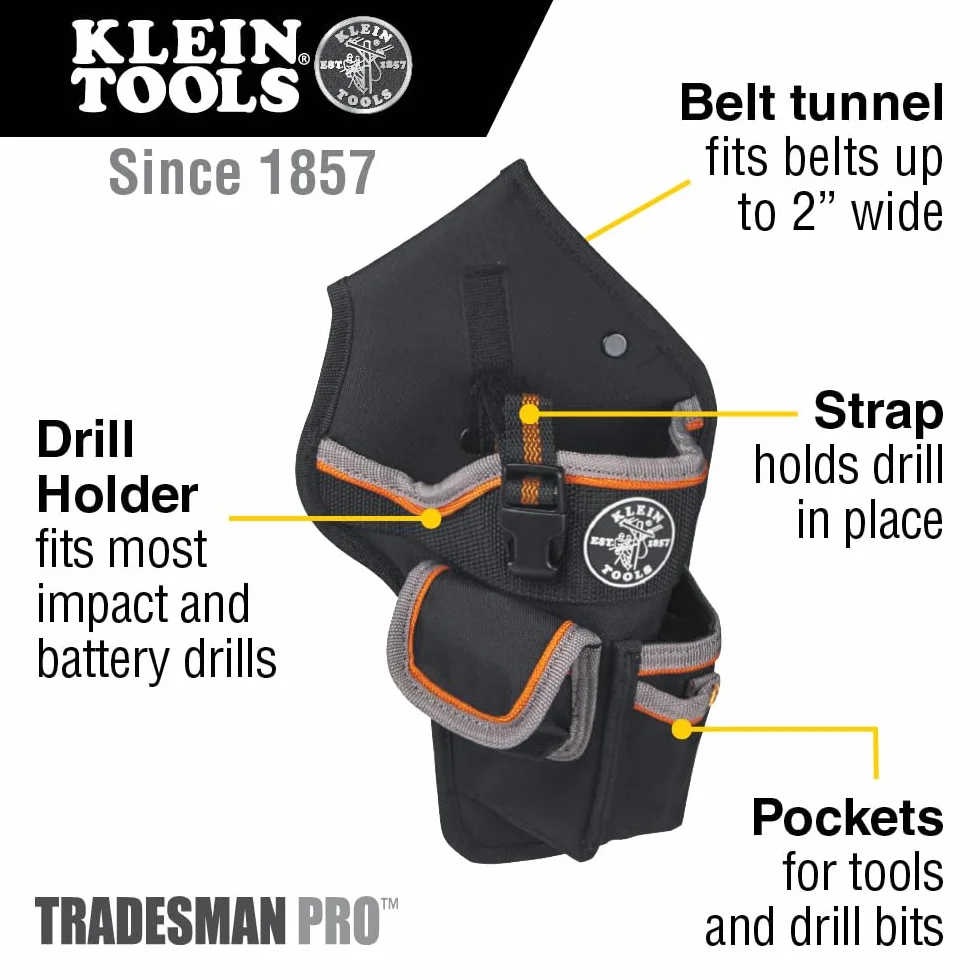 Klein Tools 5183 Tradesman Pro torba na wiertarkę czarna szara pomarańczowa