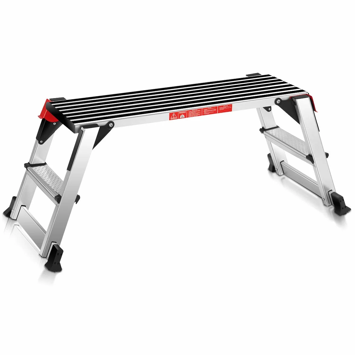 COSTWAY Aluminiowa platforma robocza, składany stół warsztatowy, nośność 150 kg, ławka drabinkowa z blokadą bezpieczeństwa