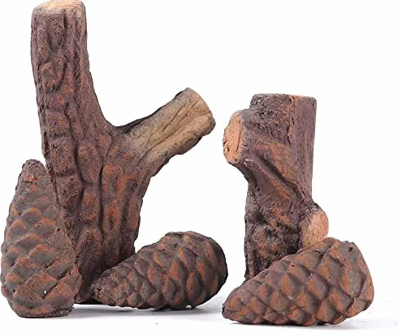 Dekoracja kominka Petite drewno ceramiczne do kominka gazowego zestaw 10 sztuk