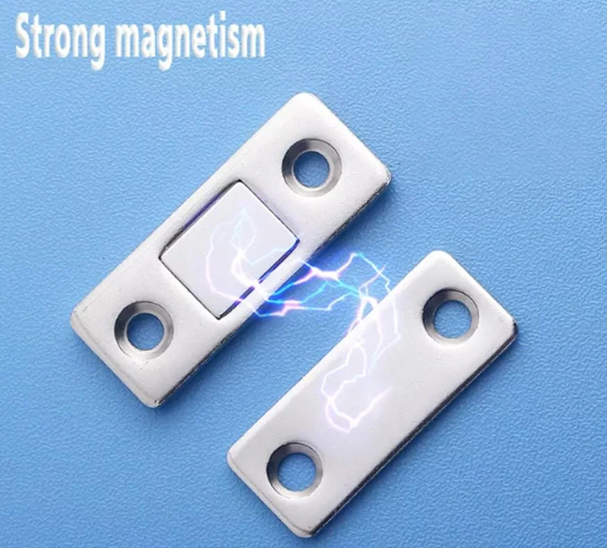 INF Magnesy na drzwi do mebli zatrzaski magnetyczne 2 sztuki srebrne