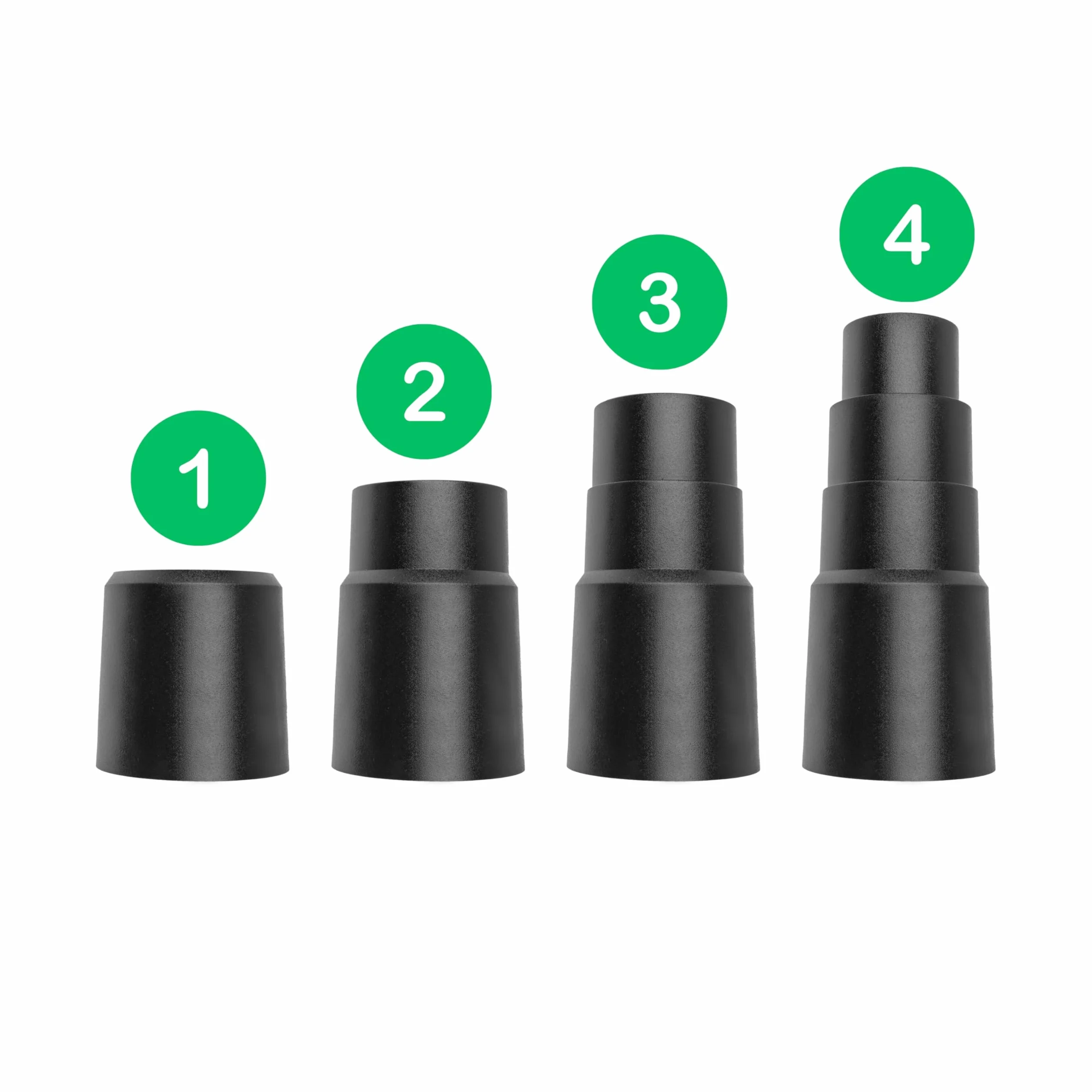 Adapter redukcyjny, 4-stopniowy, Ø 41-26 mm zew., Ø 35-22 mm wewn., czarny