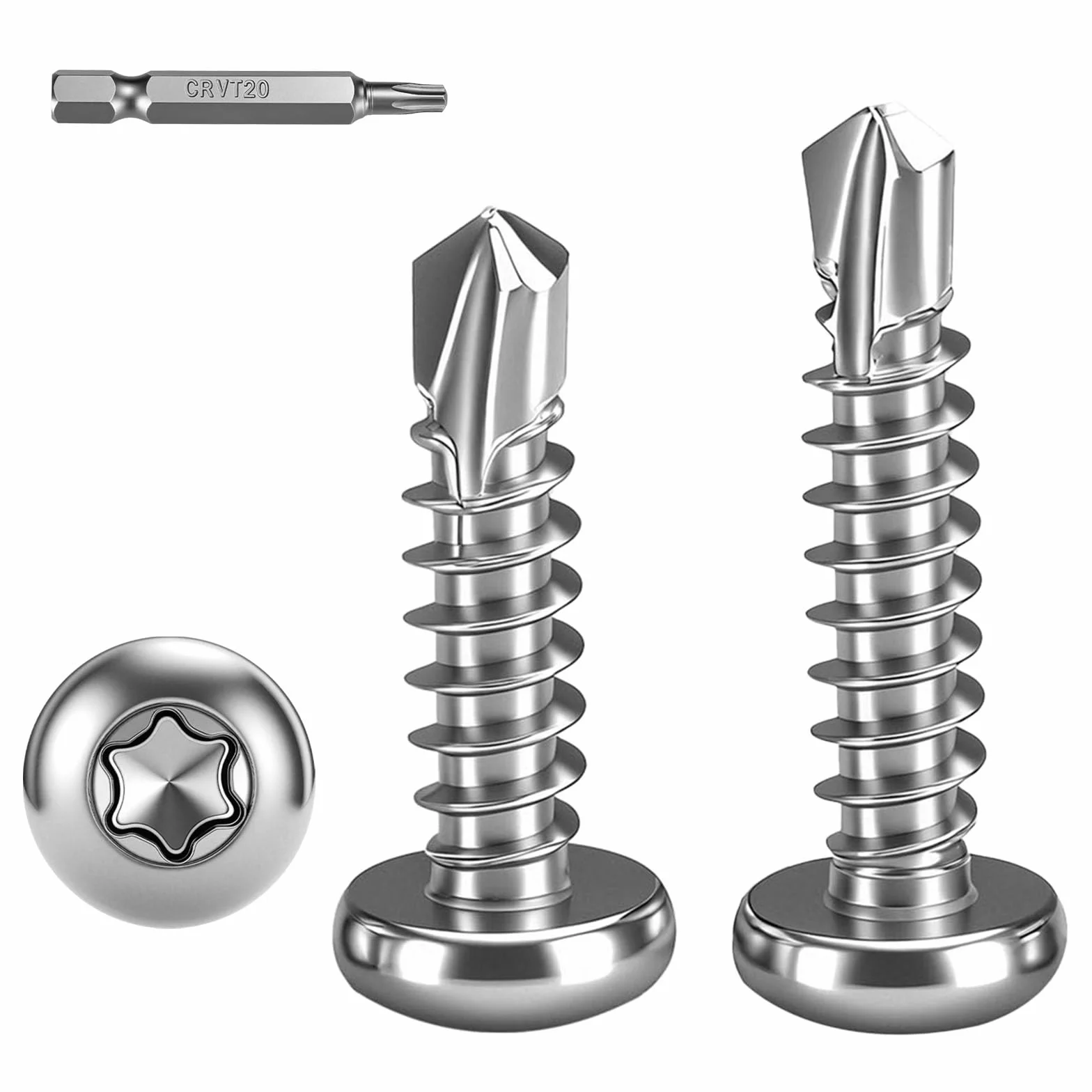 Wkręty Torx samowiercące M4 2x19 mm stal nierdzewna 410 sztuk do blachy z bitem TX20