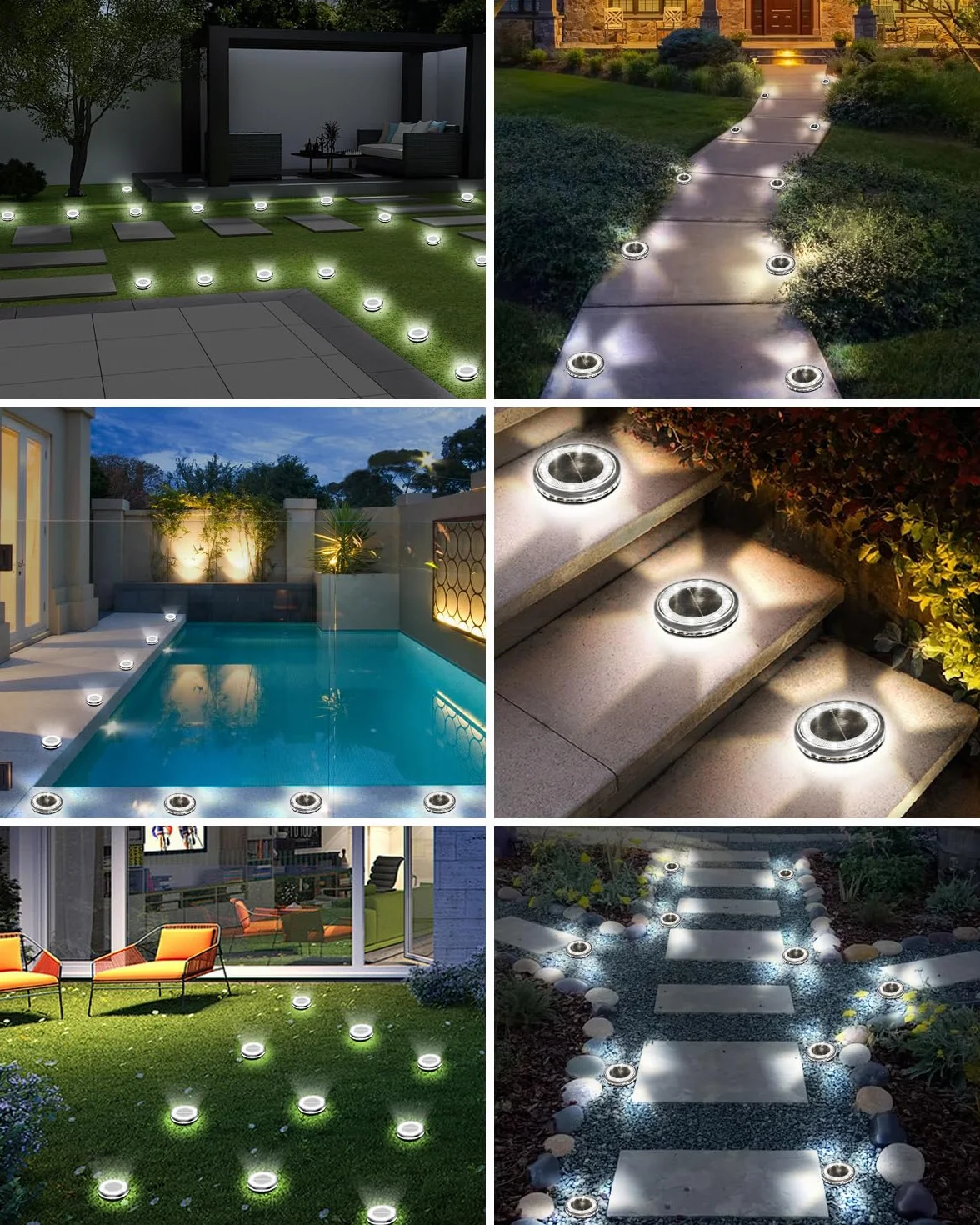 Solarne lampy podłogowe IP65 12 LED zimna biel Bowfar