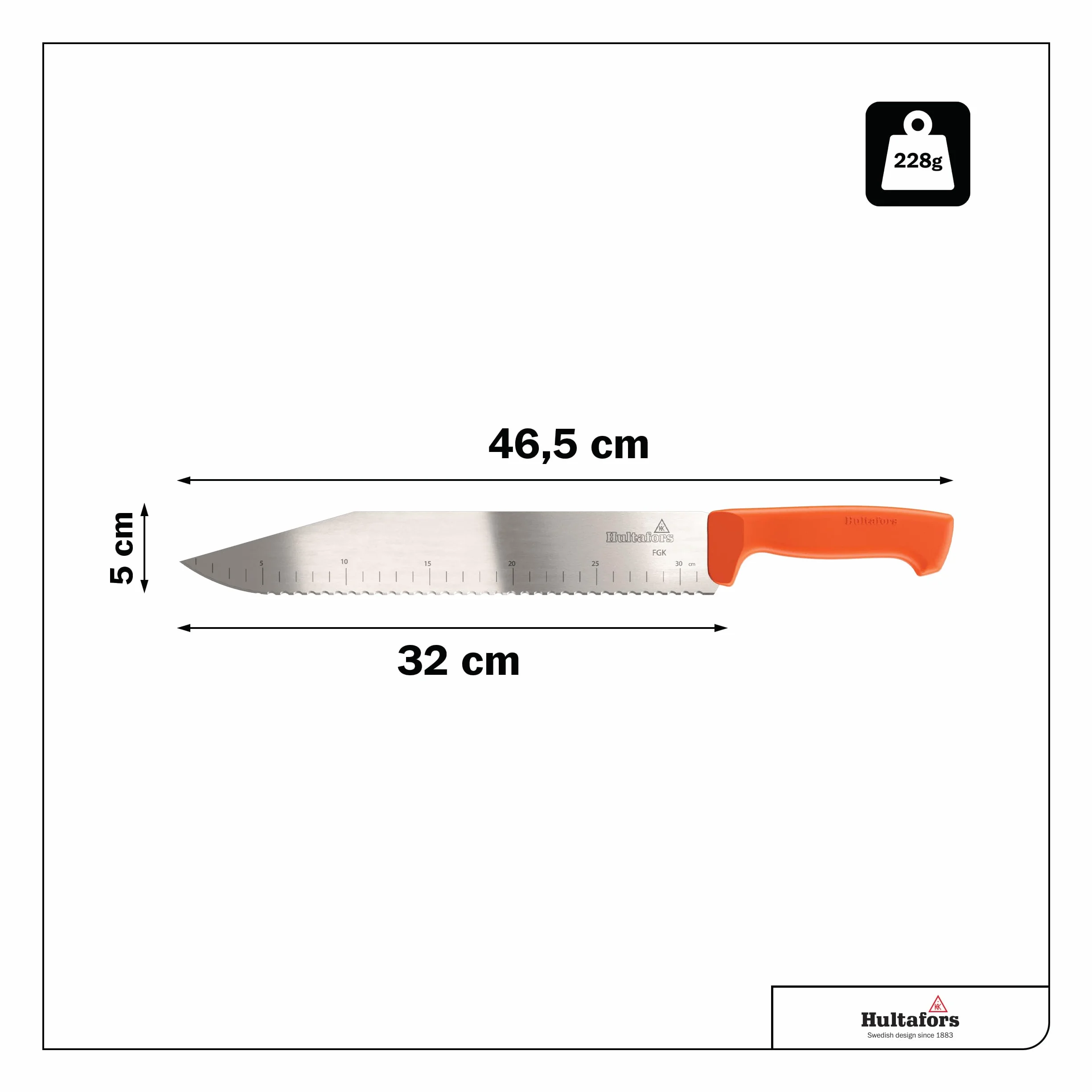 Hultafors Nóż izolacyjny 300 mm 50 mm stal węglowa