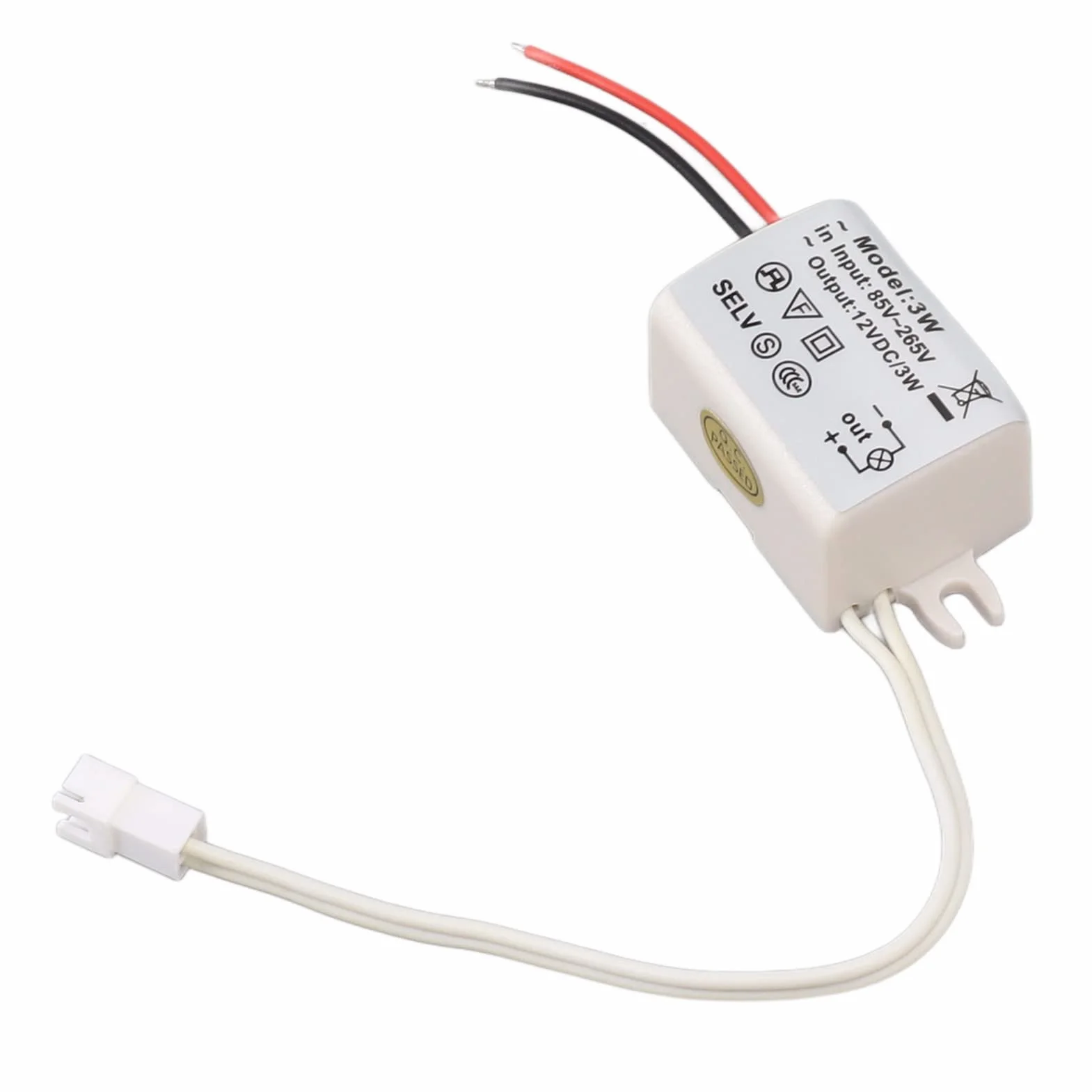 12V 3W LED Driver Power Supply for LED Strip Lights Waterproof Dimmable