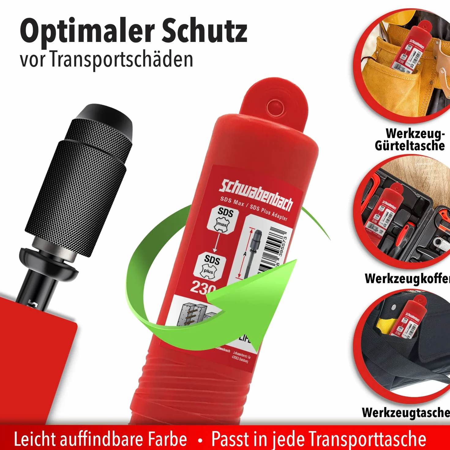 Adapter SCHWABENBACH® SDS Max do SDS Plus – Uchwyt do wiertarek udarowych do betonu