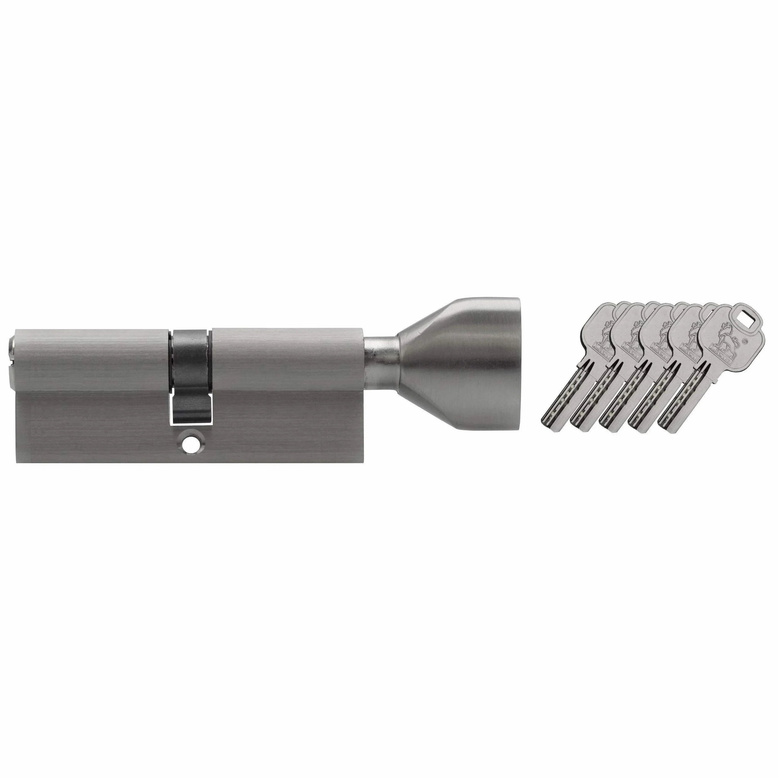Cylinder z gałką 80 mm KSN 40/40 z funkcją awaryjną i zagrożenia zestaw 5 kluczy