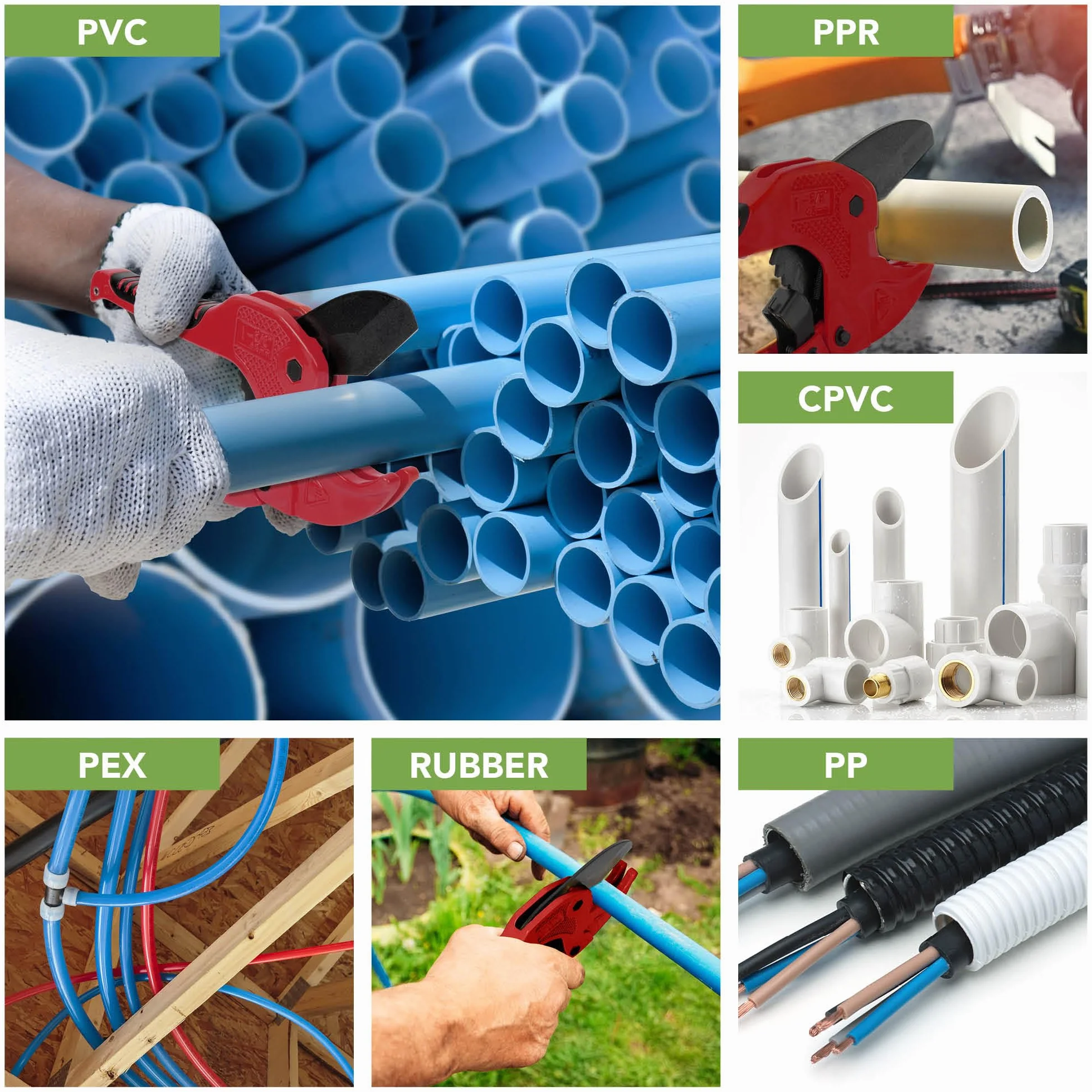 BLOSTM Obcinak do rur z tworzywa sztucznego 42 mm - Nożyce grzechotkowe do PVC PEX PPR