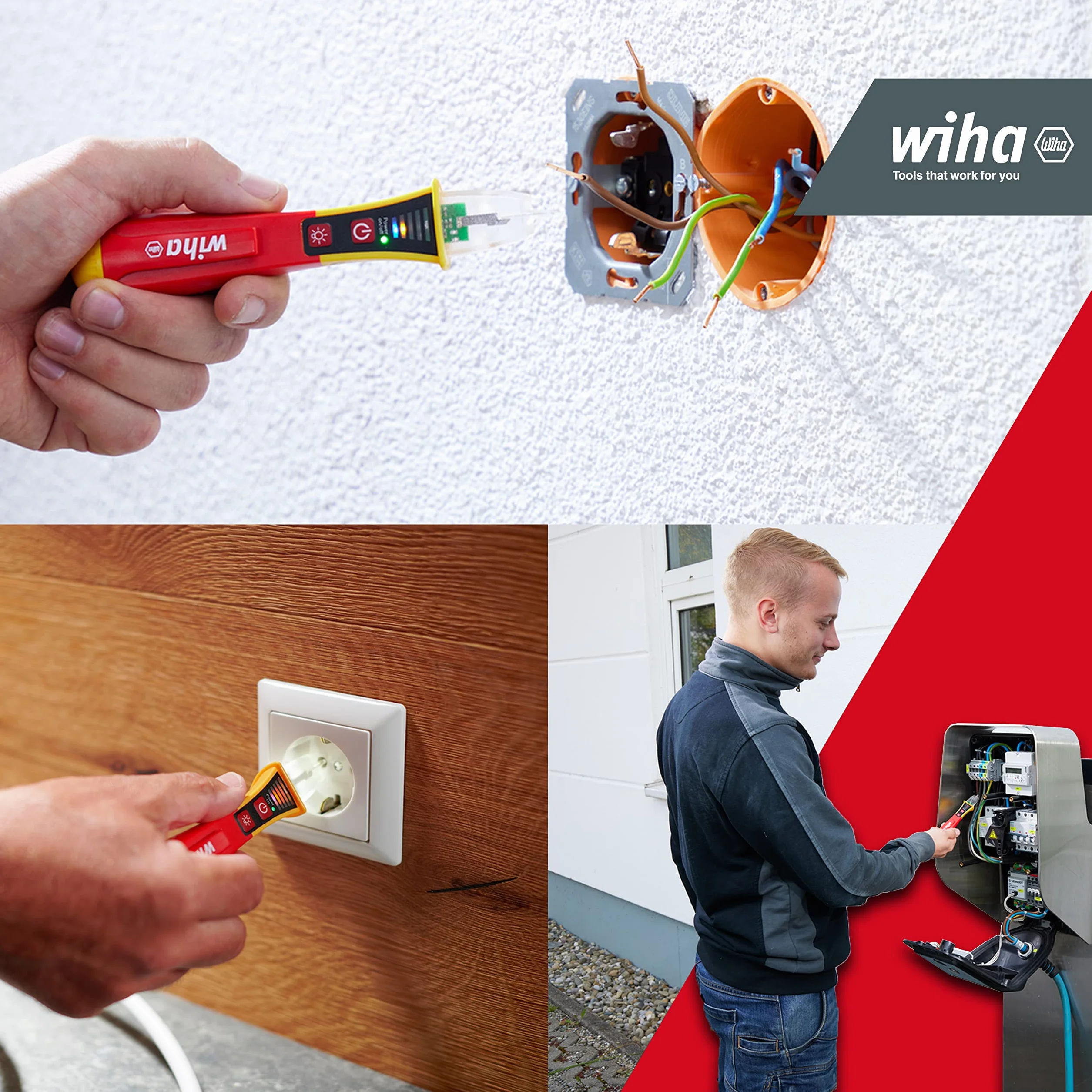 WIHA jednorakowy niekontaktowy detektor woltów 12-1000 VAC/VDC