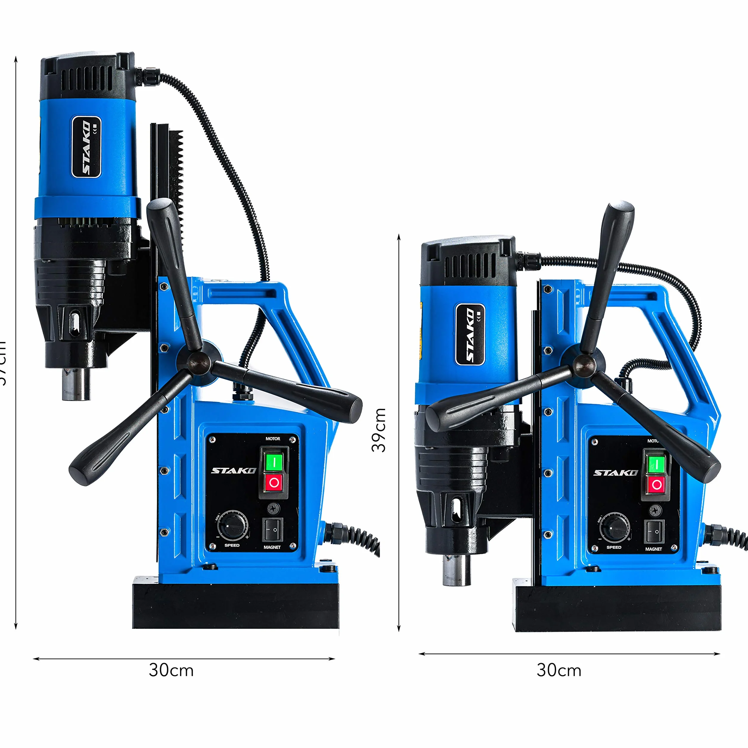 STAKO Wiertarka Magnetyczna SCY-2800E 2050 W Ø 80 mm Siła Magnetyczna 17000 N 17 kg Wrzeciono MT3 Zestaw