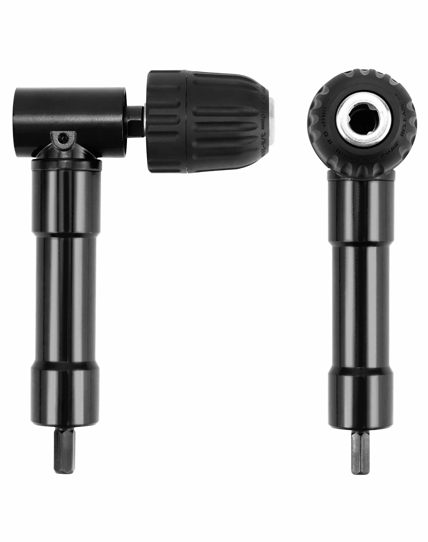 QWORK Przystawka do wiertarki kątowej, zakres mocowania 0,8-10 mm, uchwyt wiertarski 90 stopni, adapter do wiercenia pod kątem