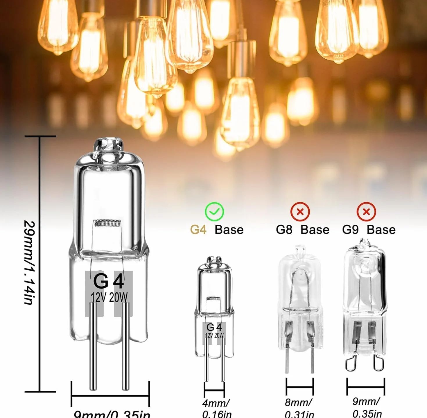 Jewan Żarówka halogenowa G4 (20 sztuk) G4 12 V 20 W Żarówki halogenowe z możliwością ściemniania ciepła biel 280 lm, 2800 k, 2-pinowa żarówka halogenowa do okapu kuchennego, kryształowy żyrandol,