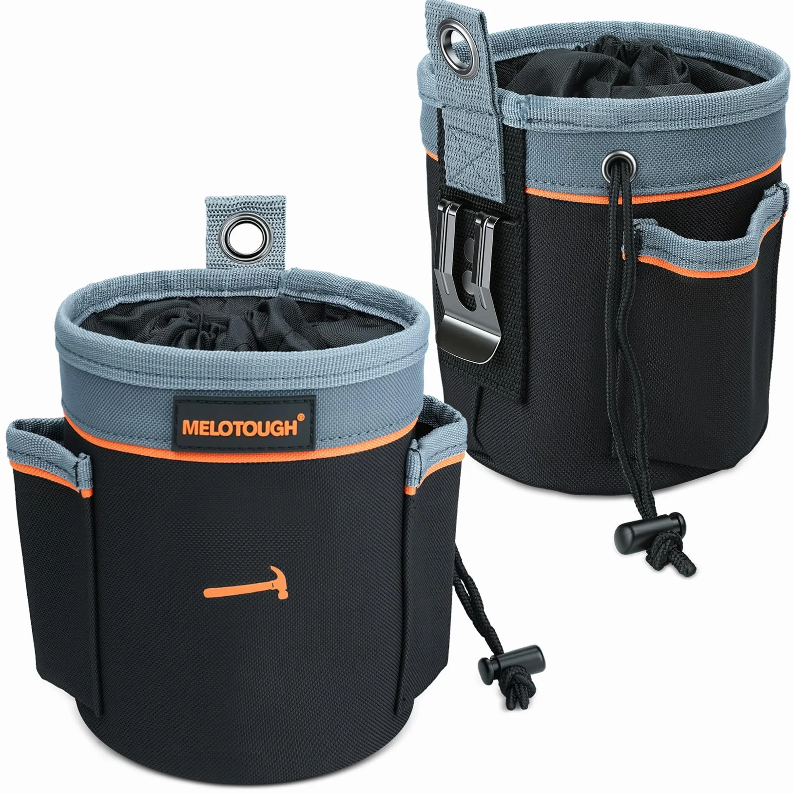 MELOTOUGH Mini woreczek na narzędzia 2-pak Nylon 600D 15 cm z bocznymi kieszeniami do paska narzędziowego