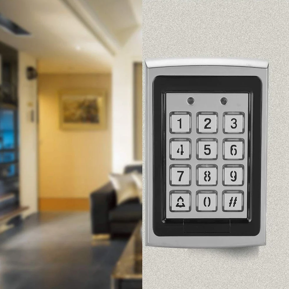 Kontroler dostępu do zamka szyfrowego, kod PIN 125 kHz RFID, kontrola dostępu 125 kHz i niebieska klawiatura z podświetleniem (1 użytkownik) do fabrycznych budynków mieszkalnych
