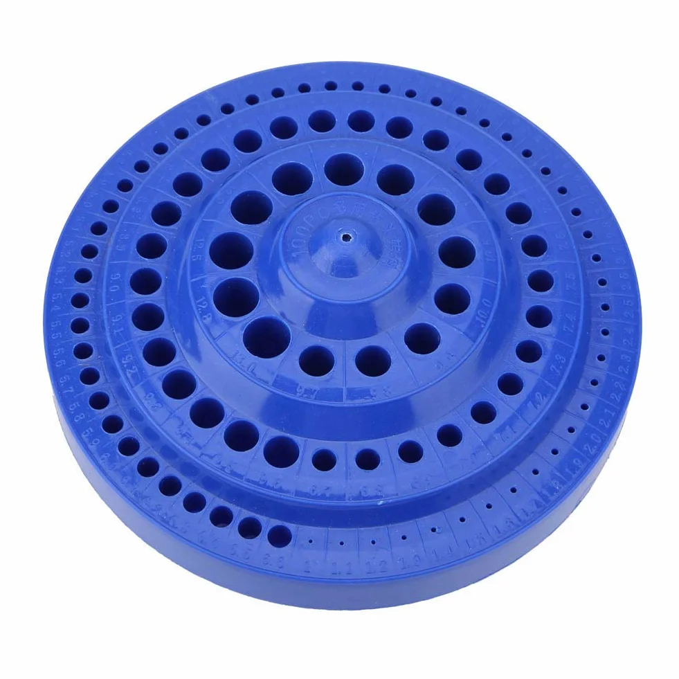 Organizer na Wiertła Pusty Futerał 1-13mm Okrągły Twarde Plastikowe Stojak 100 Otwór