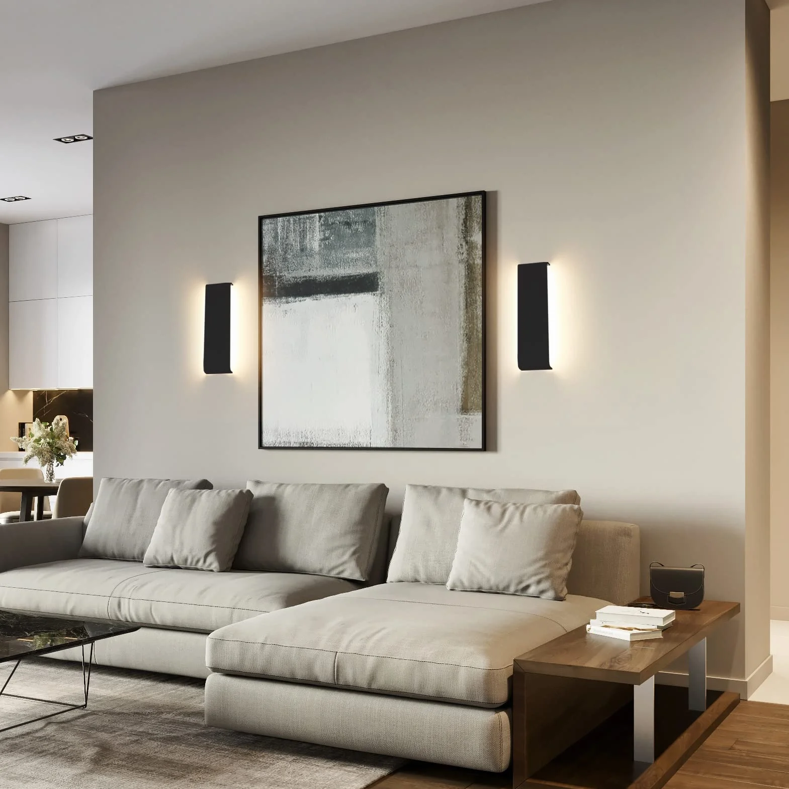 Klighten 2 sztuki lamp ściennych LED 10 W 30 cm góra-dół czarny 910 lumenów 3000 K ciepła biel