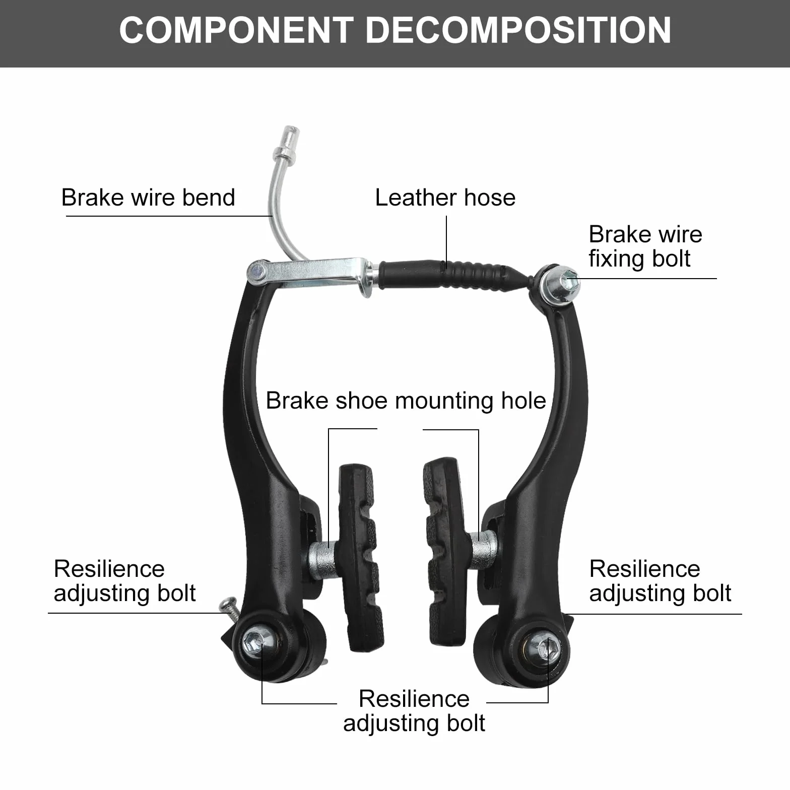 Shimano V-Brake Aluminiowy Zestaw Hamulców Górskich, Przód i Tył, Zamiennik do Rowerów