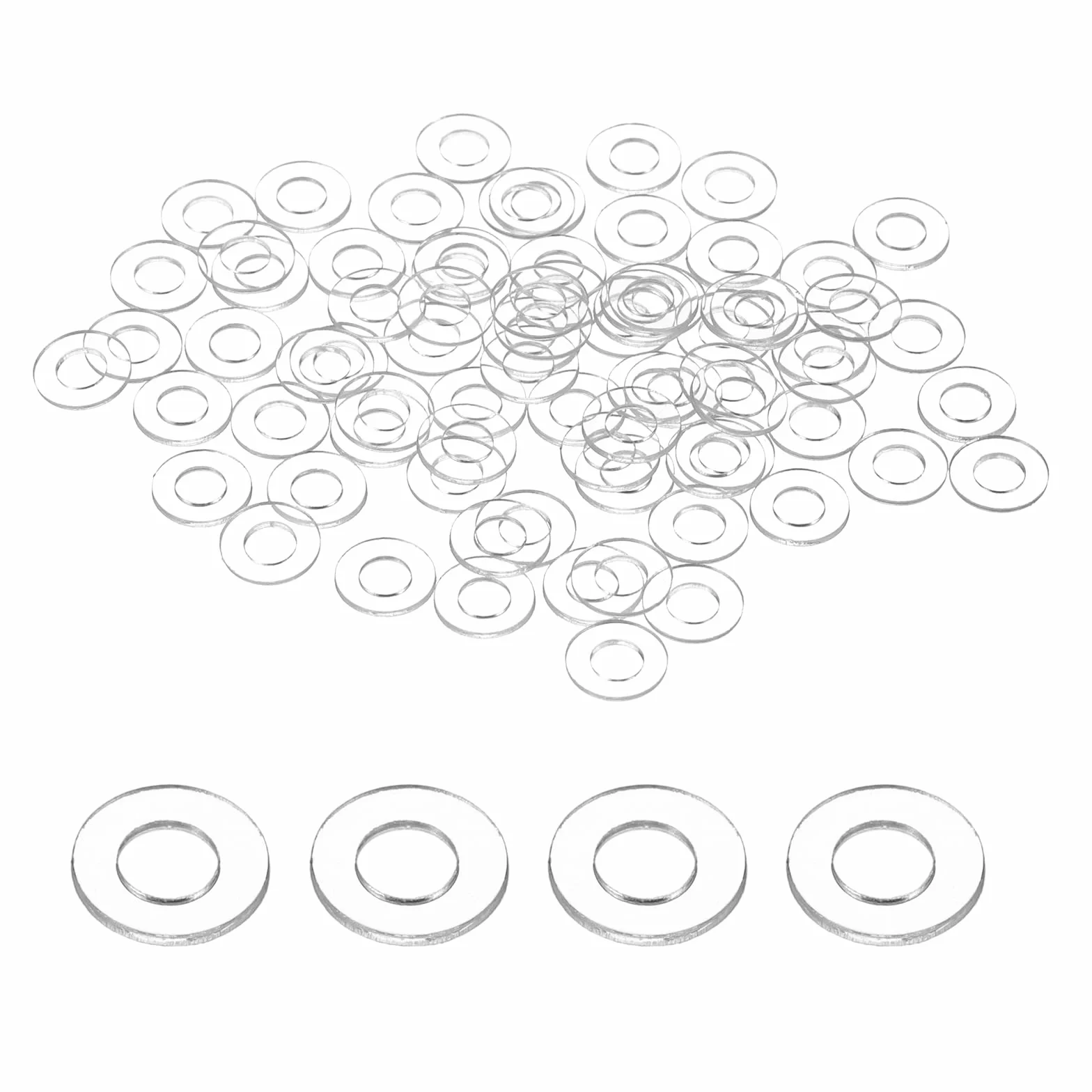 QUARKZMAN 80 sztuk M3 PVC przezroczyste płaskie podkładki 3 mm ID 6 mm OD 0,3 mm grubość uszczelki