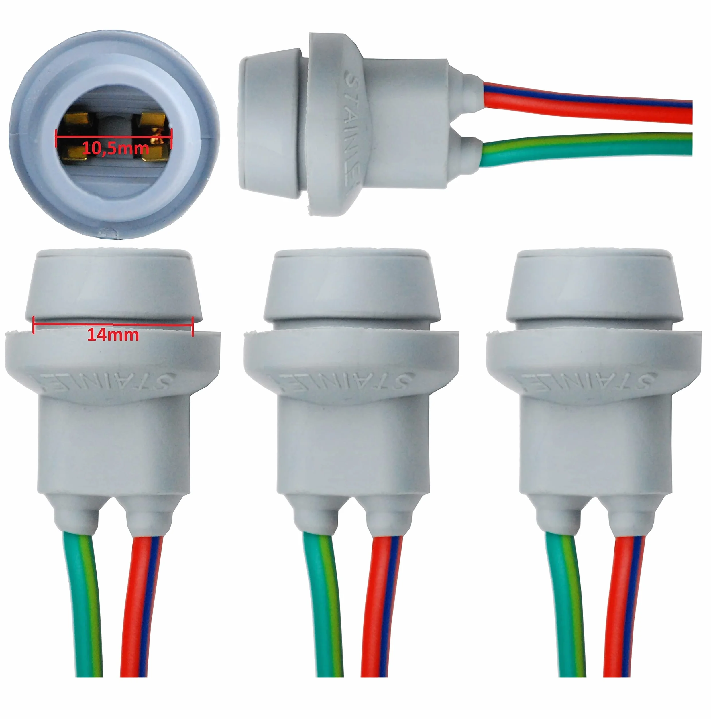 L&P B570 T10 W5W W2,1 x 9,5D gumowa oprawka lampy cokół szklany do żarówek