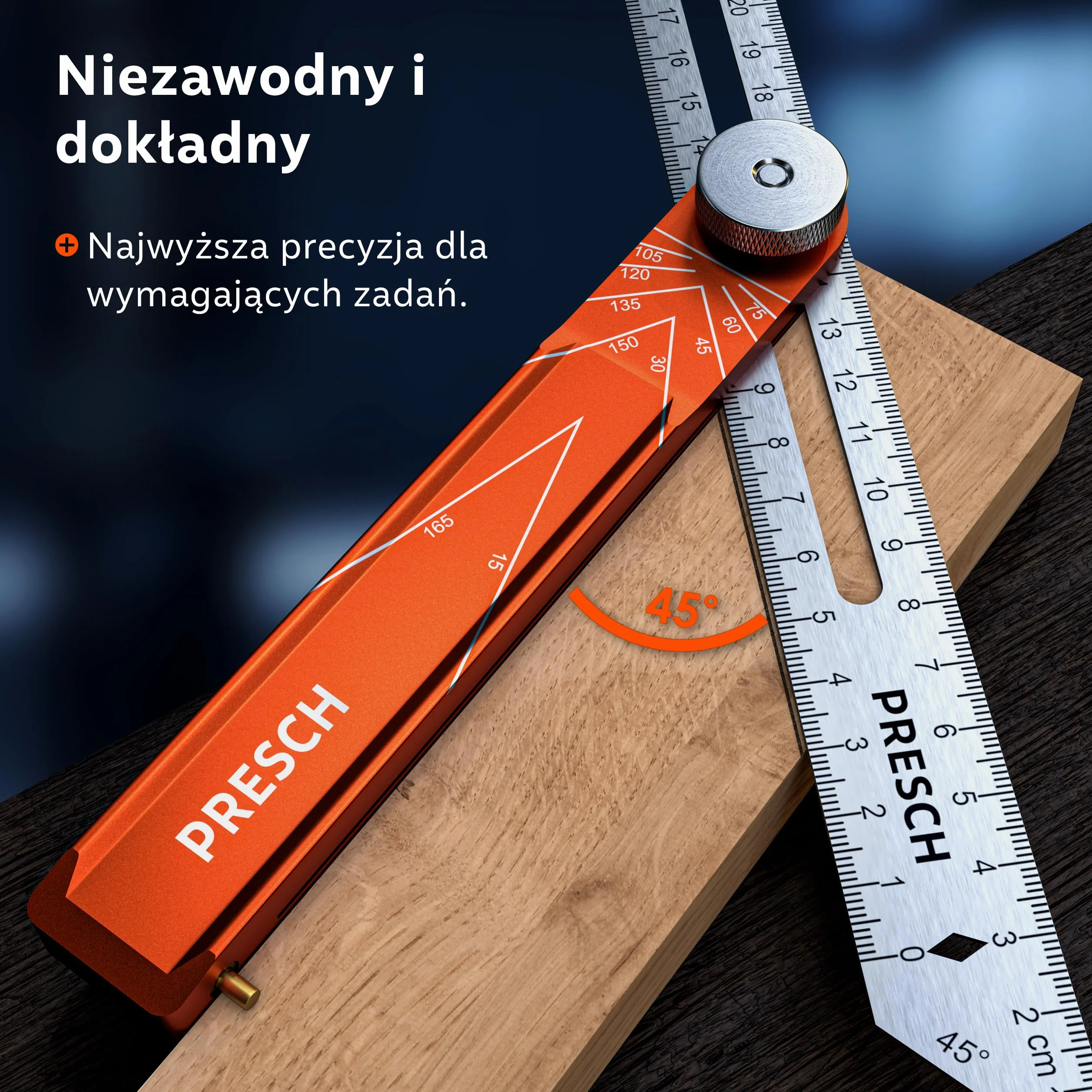 Presch Linijka Kąta Aktywności 190mm 270mm Precyzyjne Przenoszenie Kątów T-fazowy z Frezowanego Aluminium i Stali Nierdzewnej