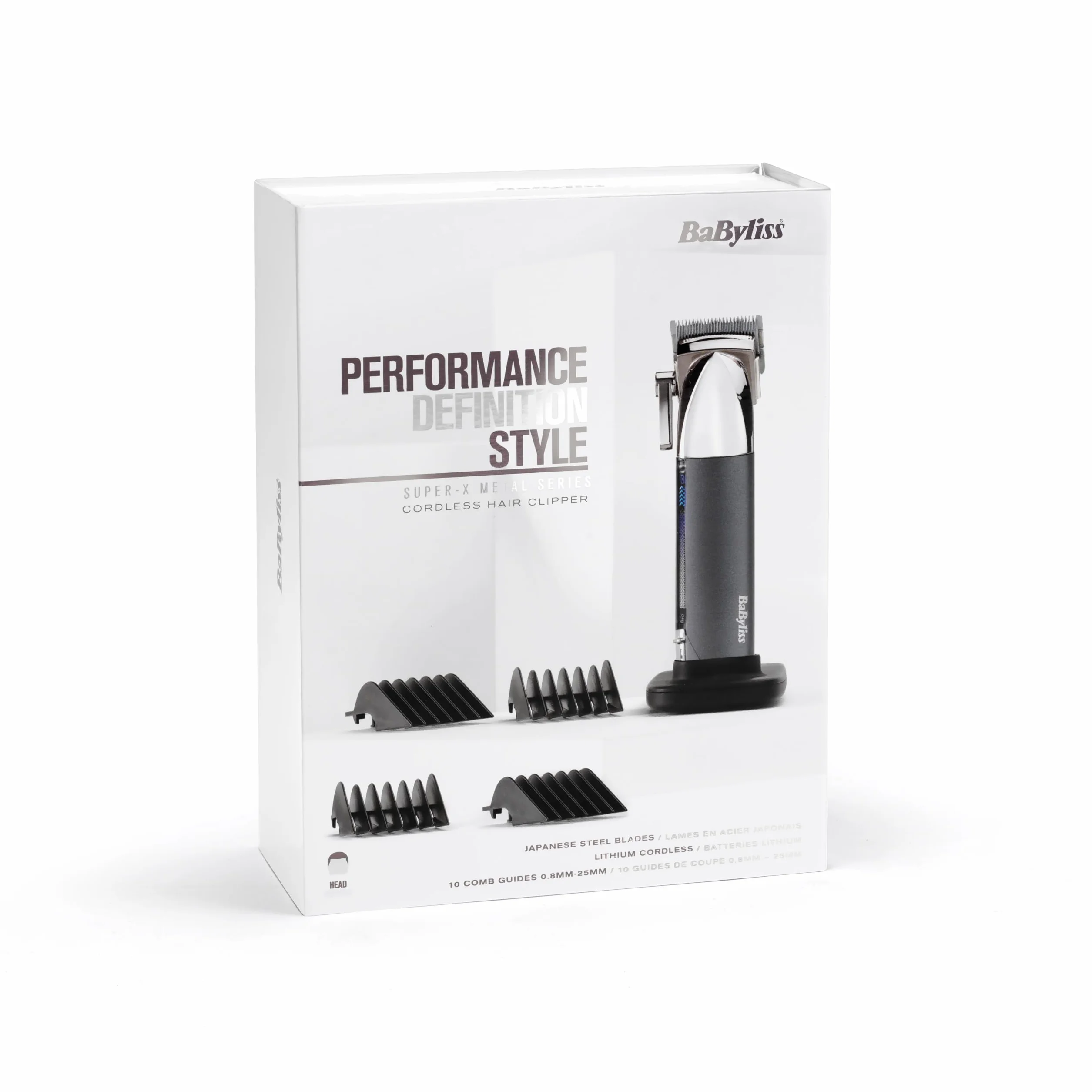 BaByliss Super-X Metal Precision Detail Trimmer - 3 w 1 Trymer do nosa, uszu i brwi, 2 nakładki, 2 nakładki grzebieniowe, zasilany bateryjnie – E116E